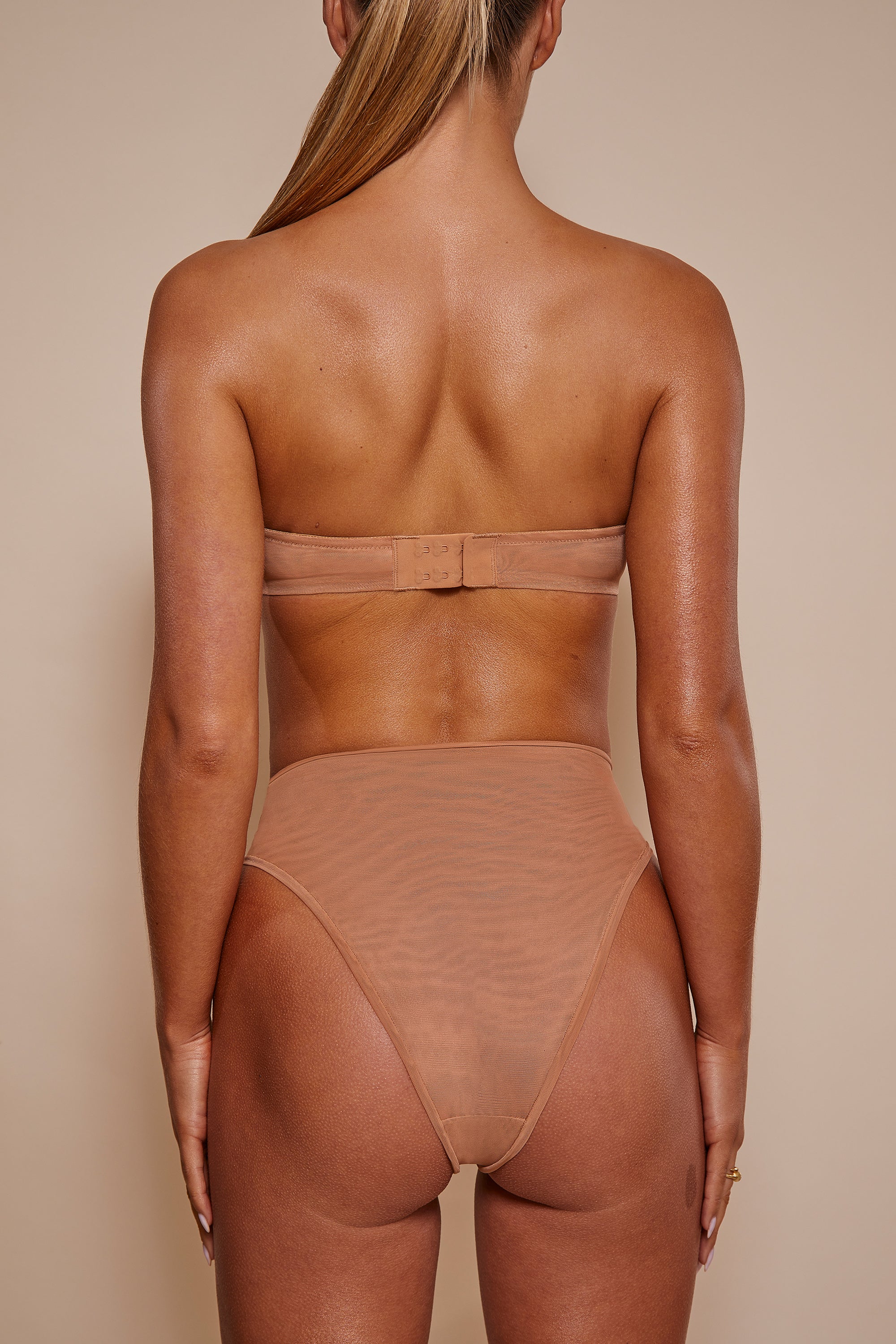Intimates Soft Mesh High Waisted Knicker in Honey - Image 3