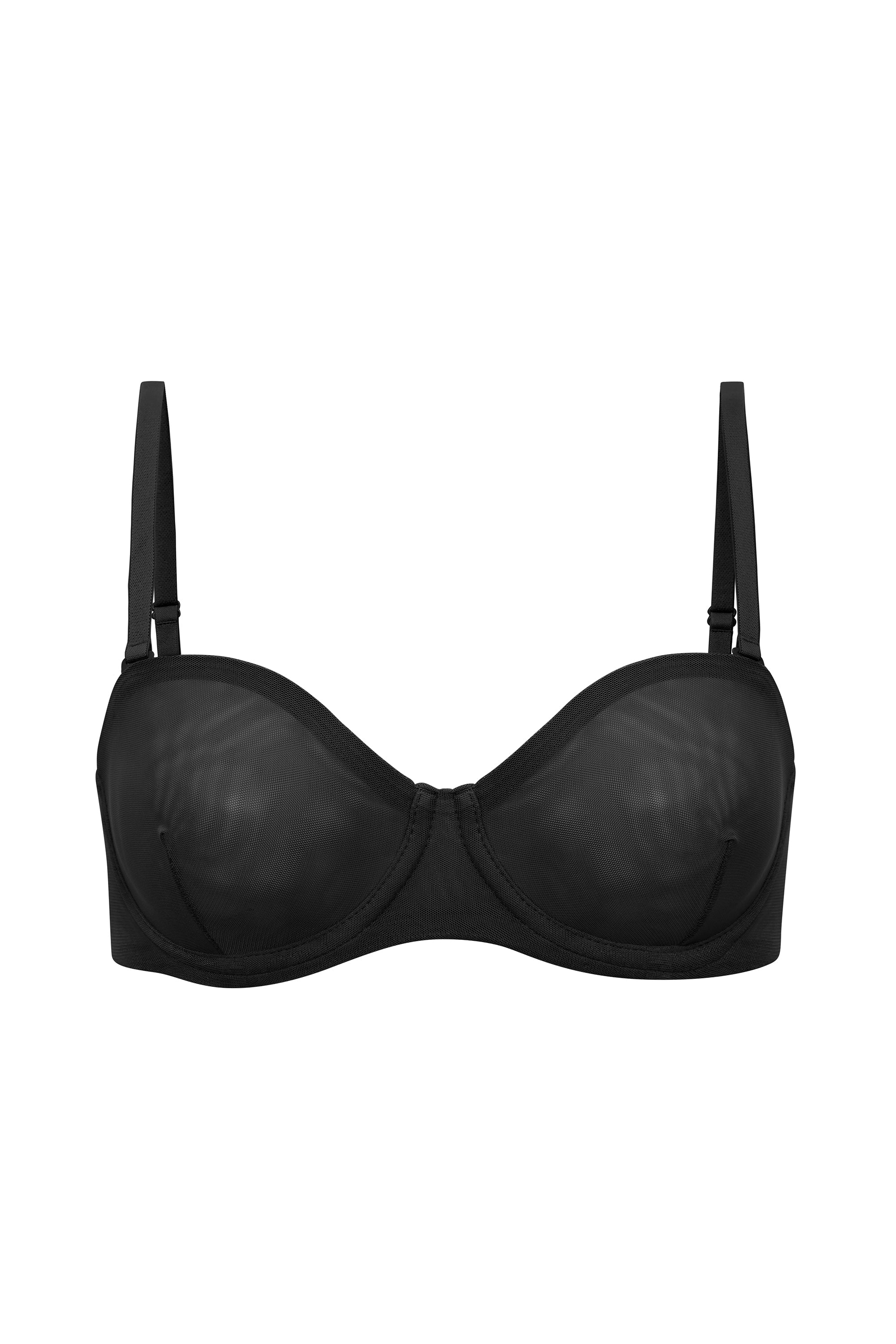 Intimates Soft Mesh Strapless Bra in Black - Image 2