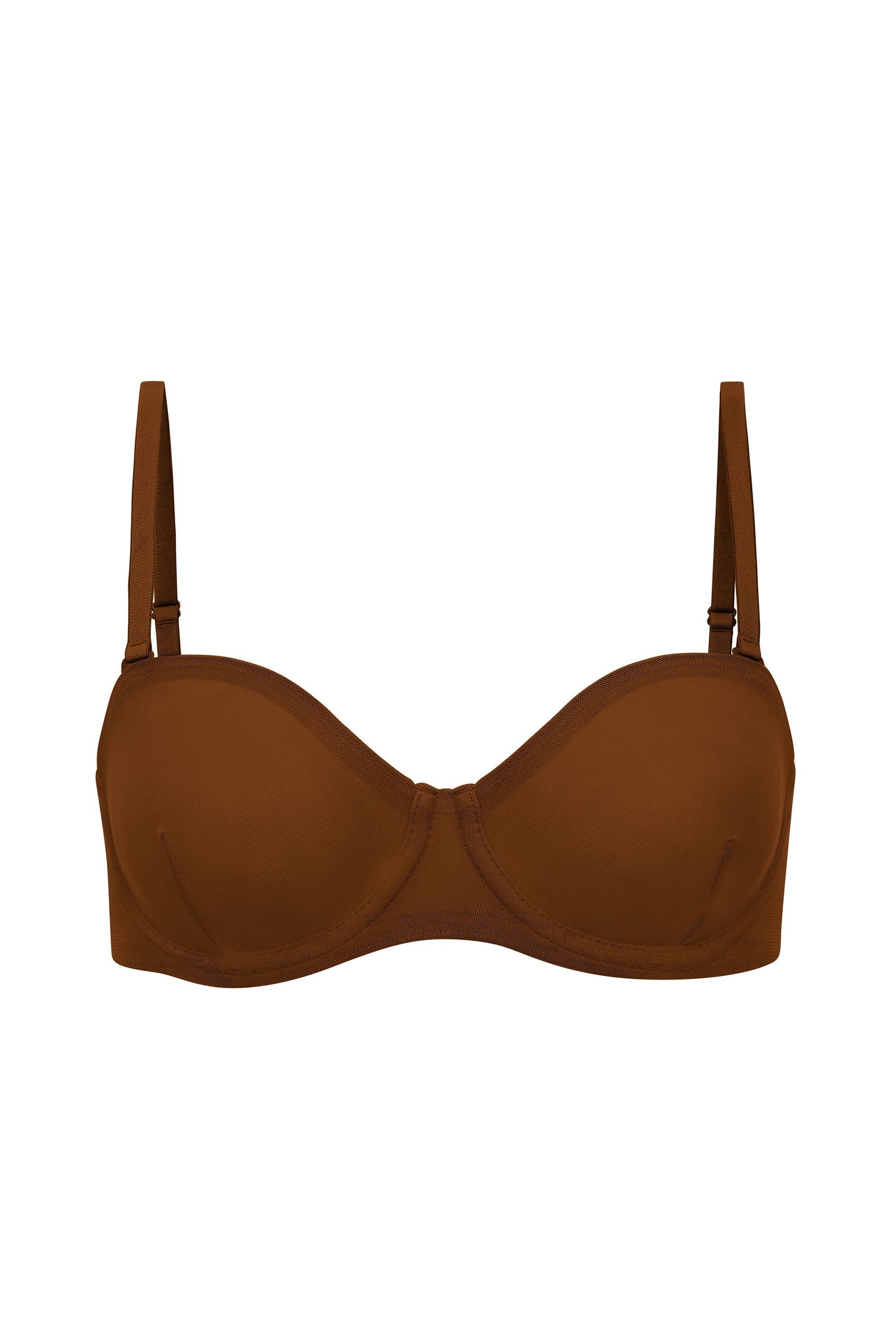 Intimates Soft Mesh Strapless Bra in Chestnut - Image 2