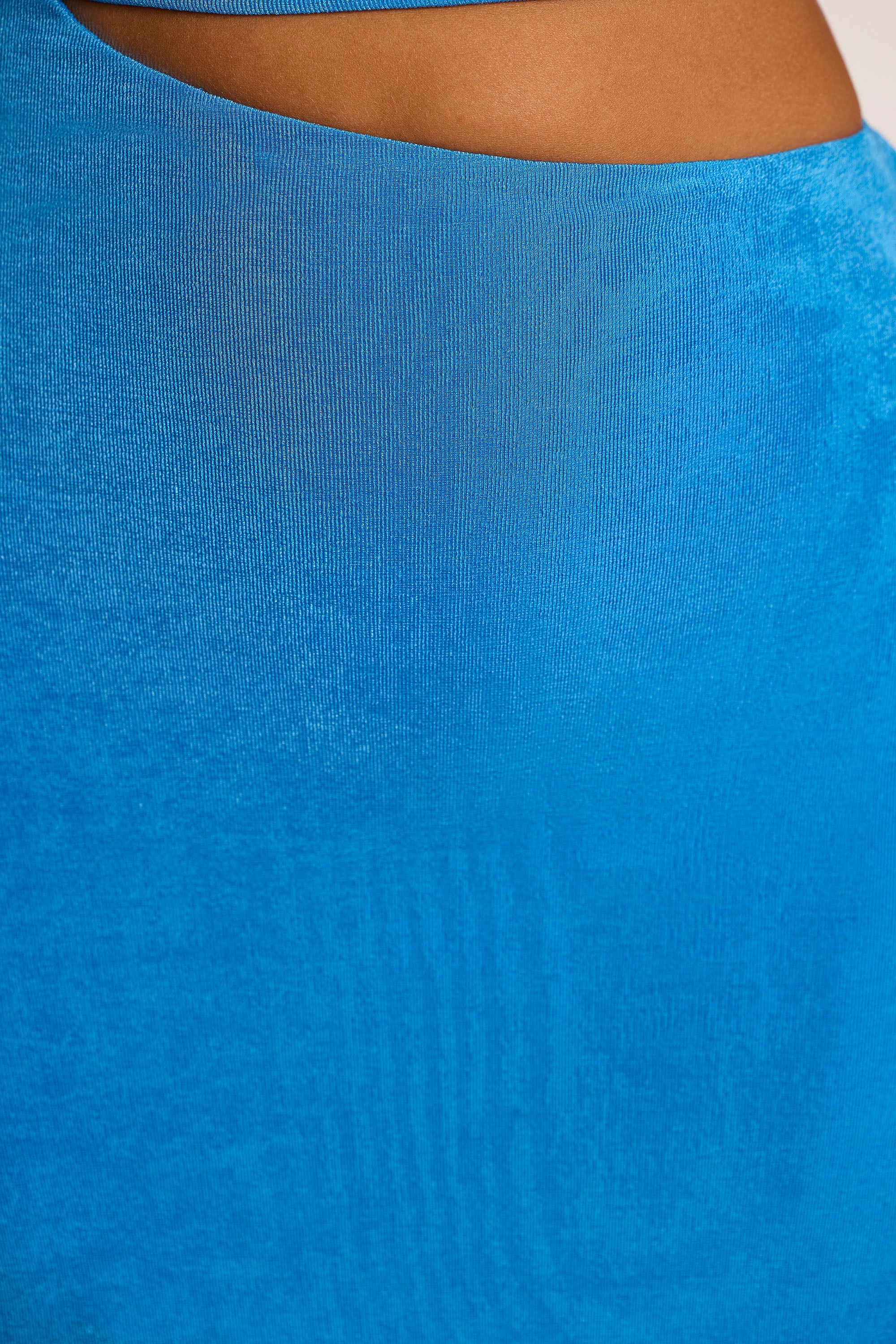 Azzurra Textured Jersey Cut-Out A-Line Mini Dress in Cobalt Blue - Image 6