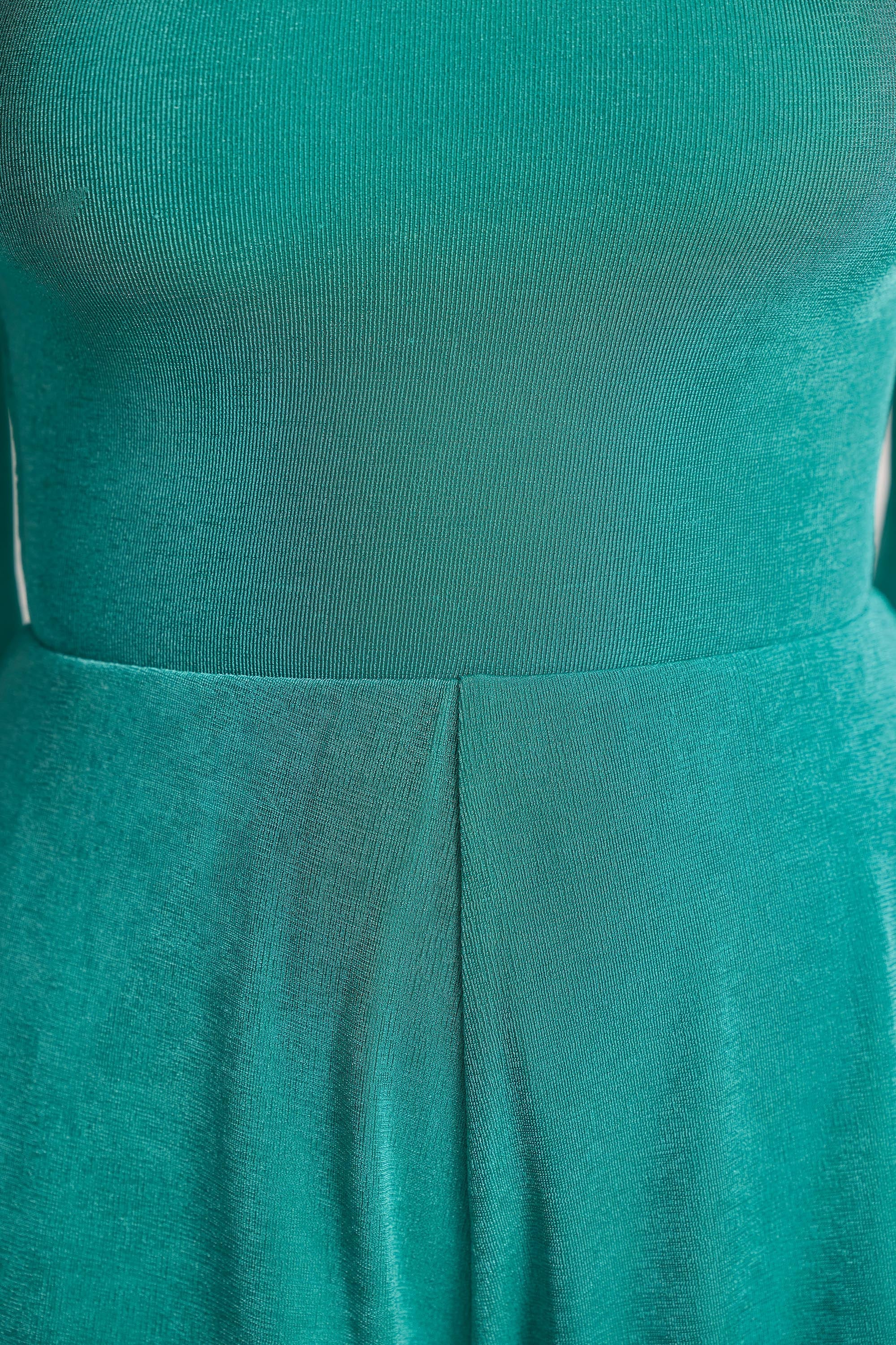 Joline Textured Jersey Asymmetric Cut Out Back Playsuit in Teal - Image 6