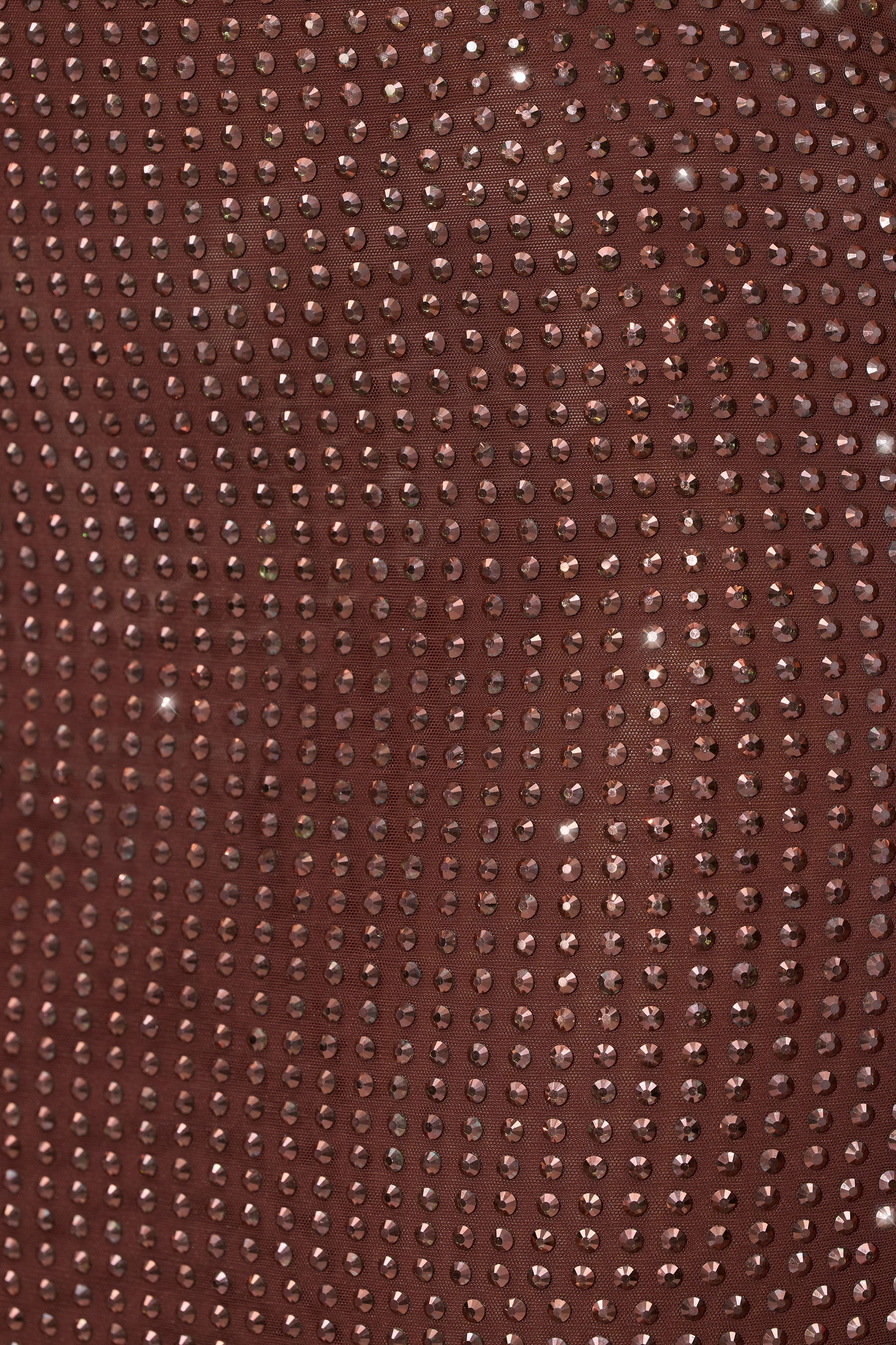 Fausta Embellished Mid Rise Maxi Skirt in Espresso - Image 4