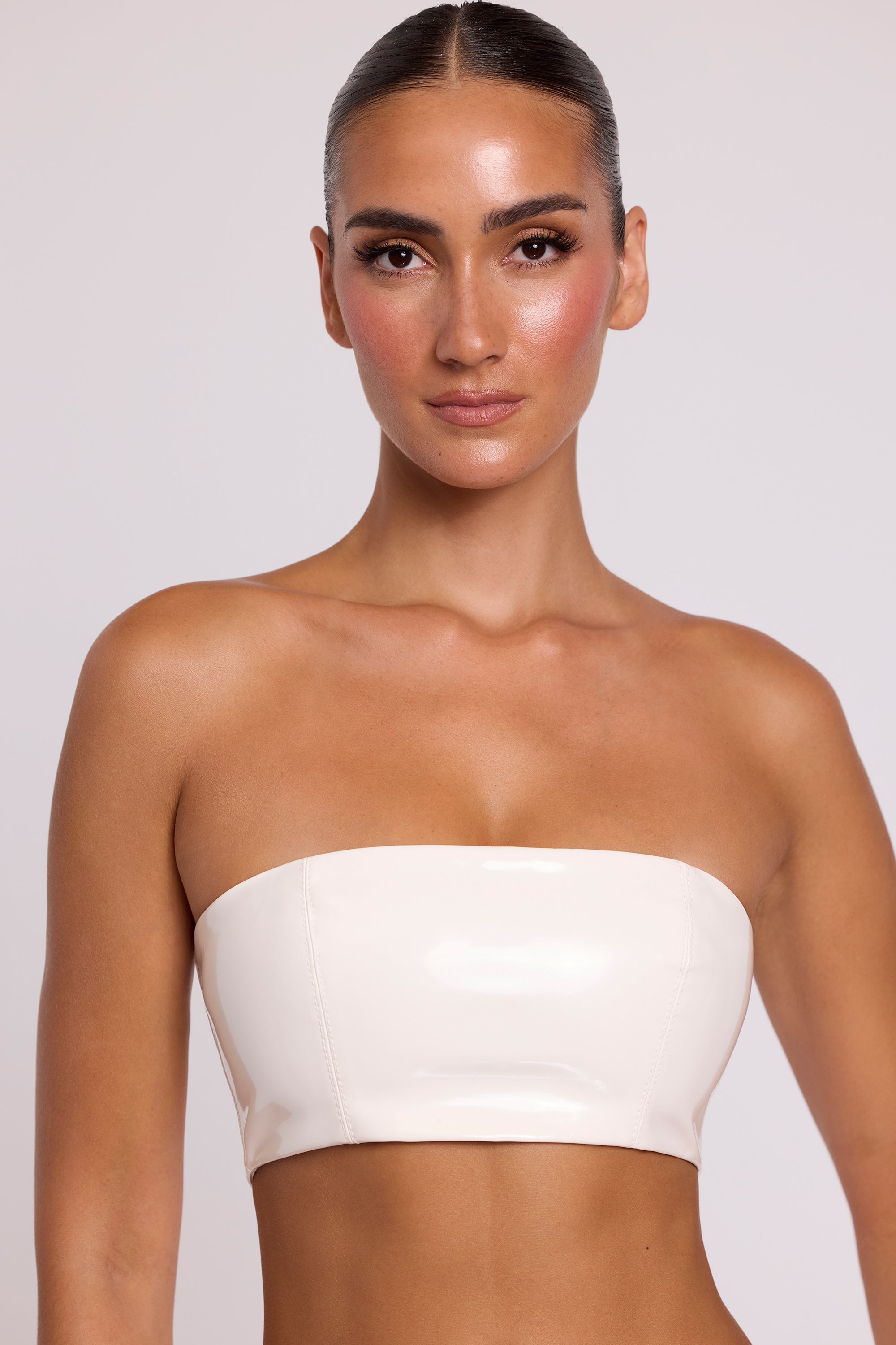 Jadis Vinyl Bandeau Bralette in White - Image 5