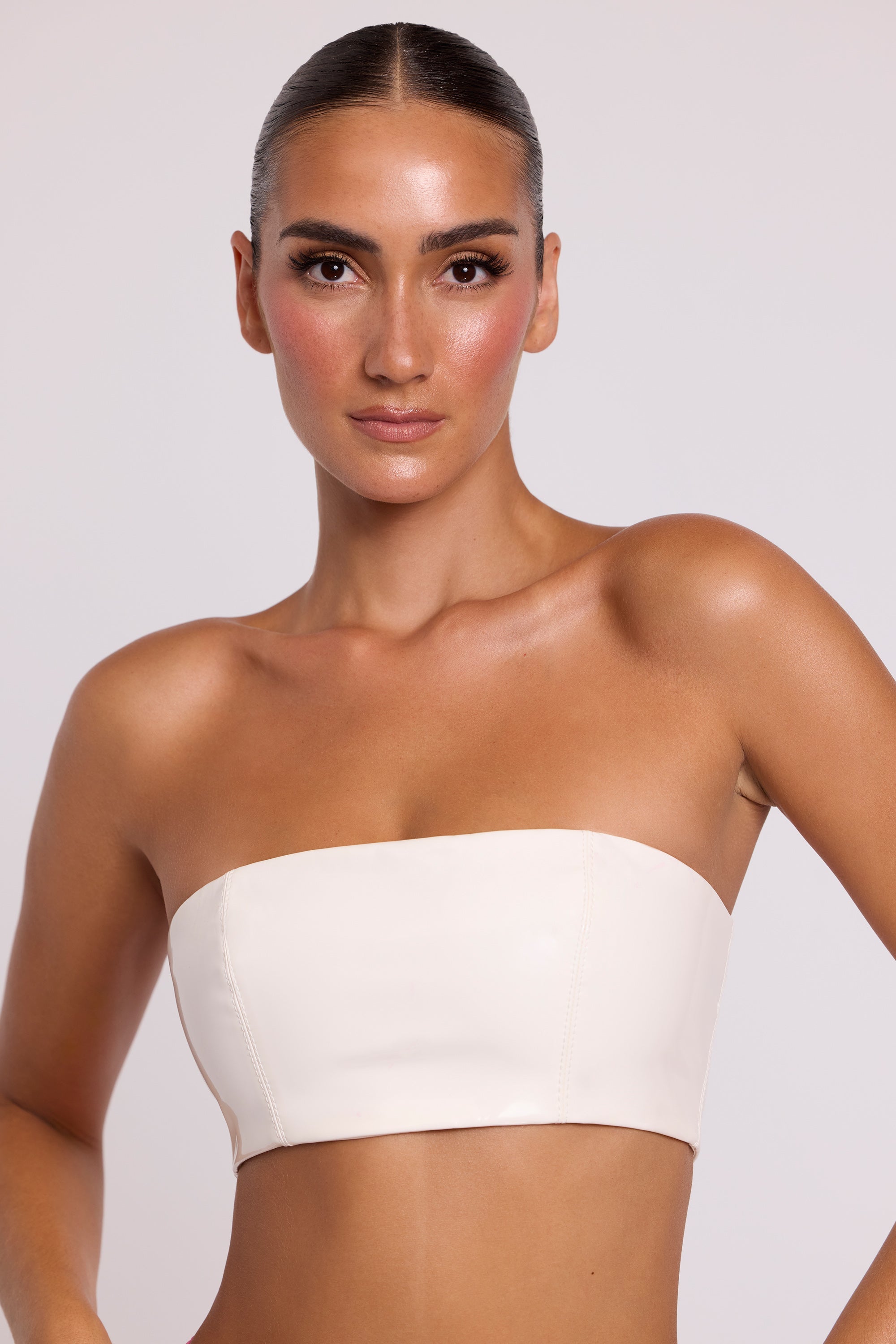 Jadis Vinyl Bandeau Bralette in White - Image 8