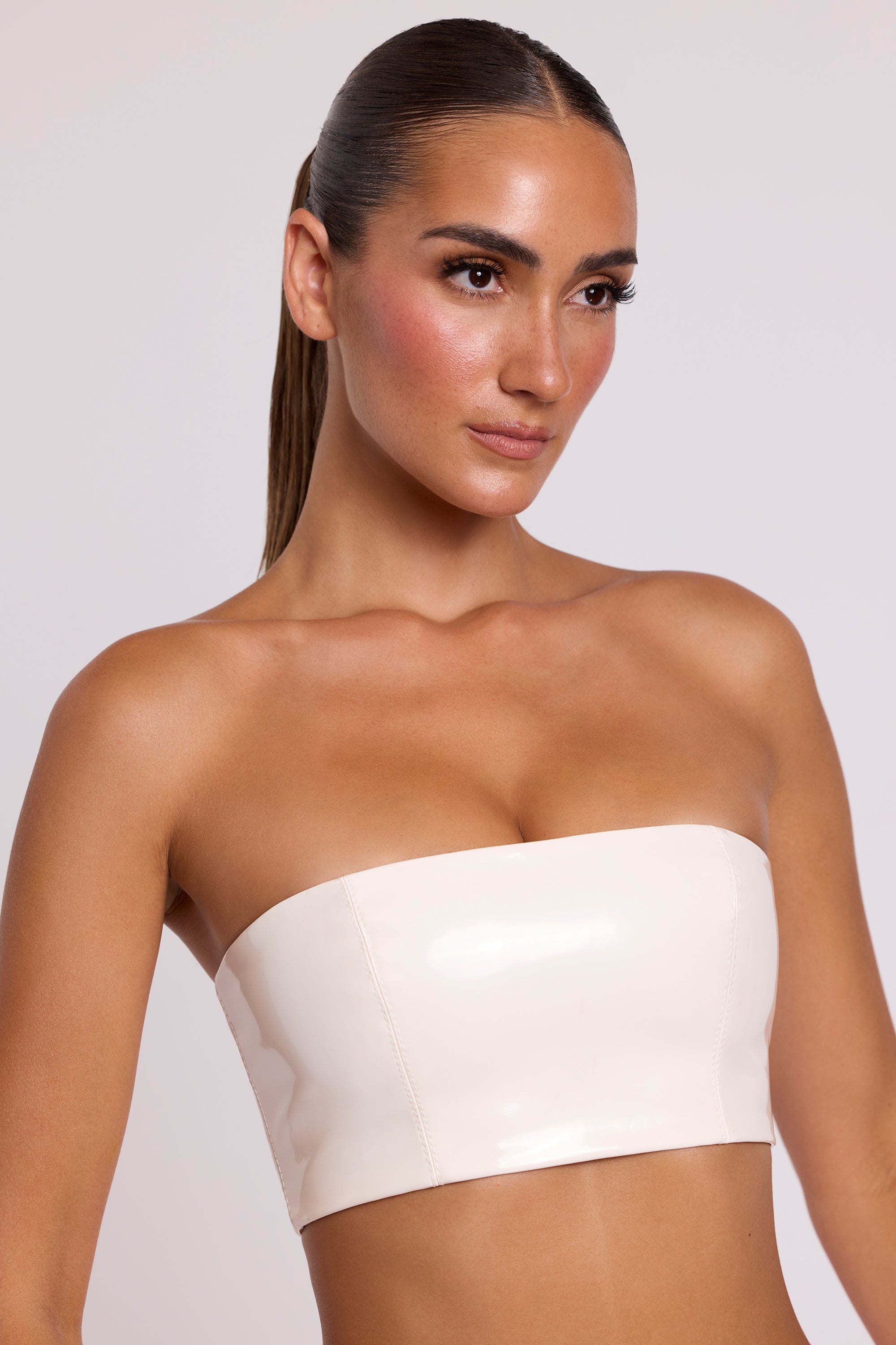 Jadis Vinyl Bandeau Bralette in White - Image 6