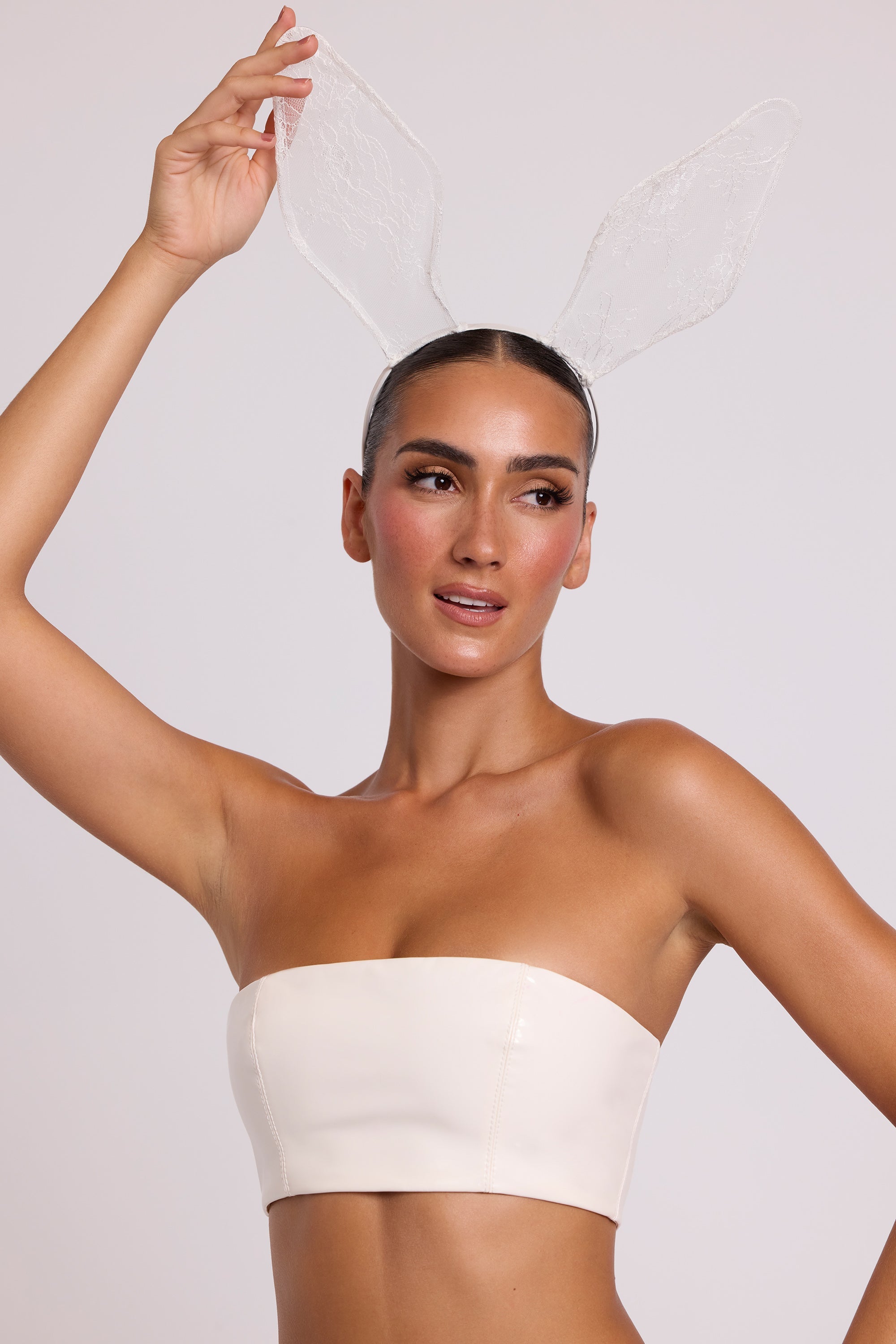 Jadis Vinyl Bandeau Bralette in White - Image 7