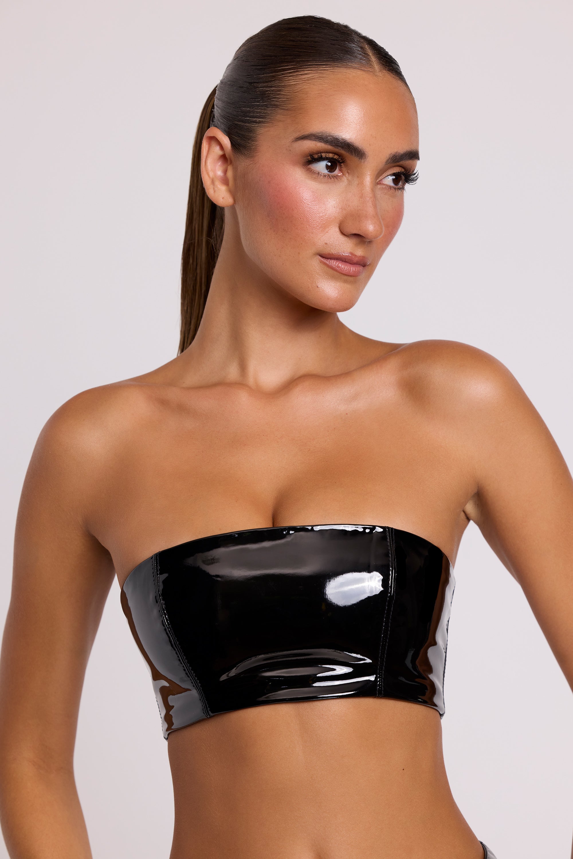 Jadis Vinyl Bandeau Bralette in Black - Image 5
