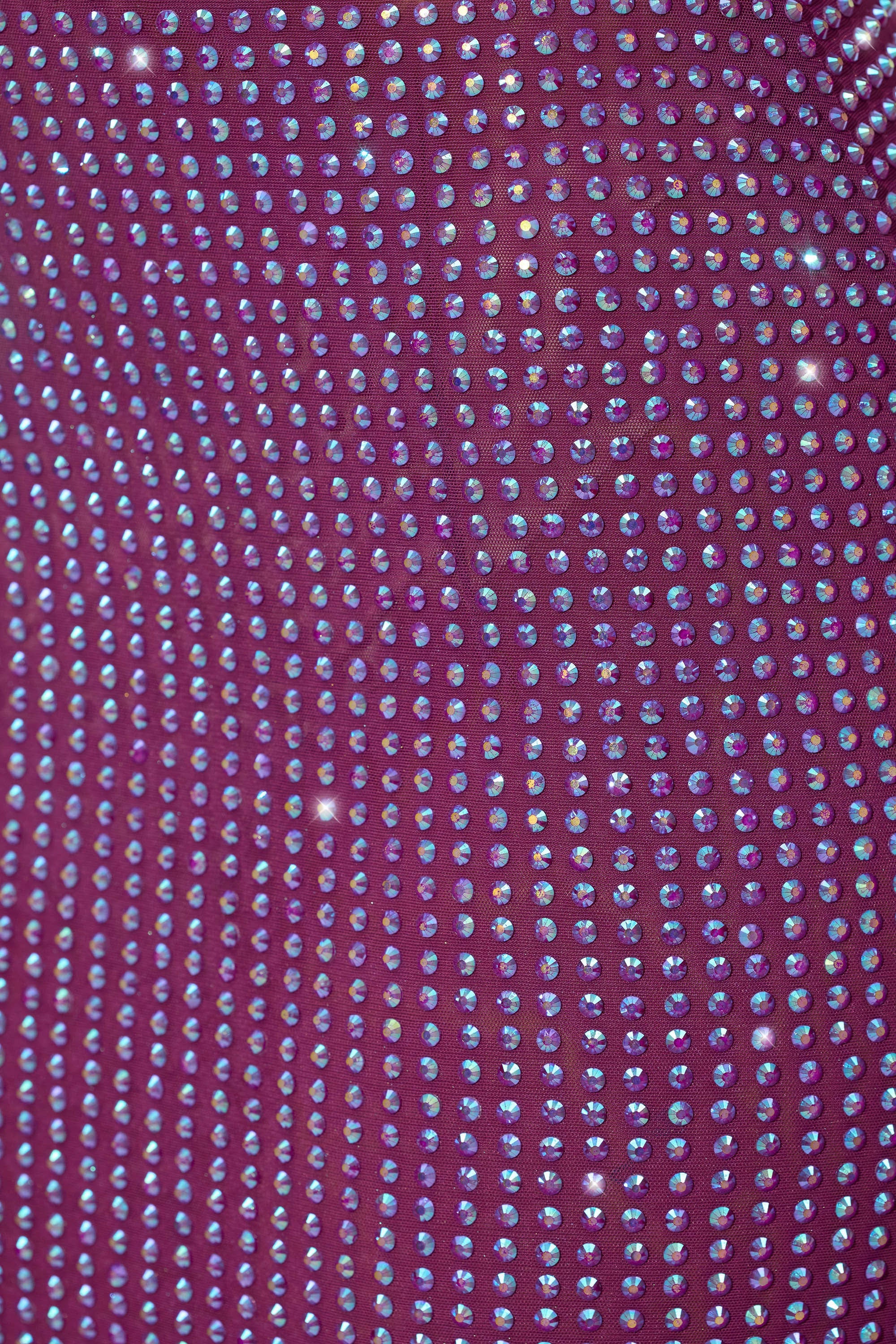Capria Embellished Low Back Neck Strap Mini Dress in Plum - Image 4