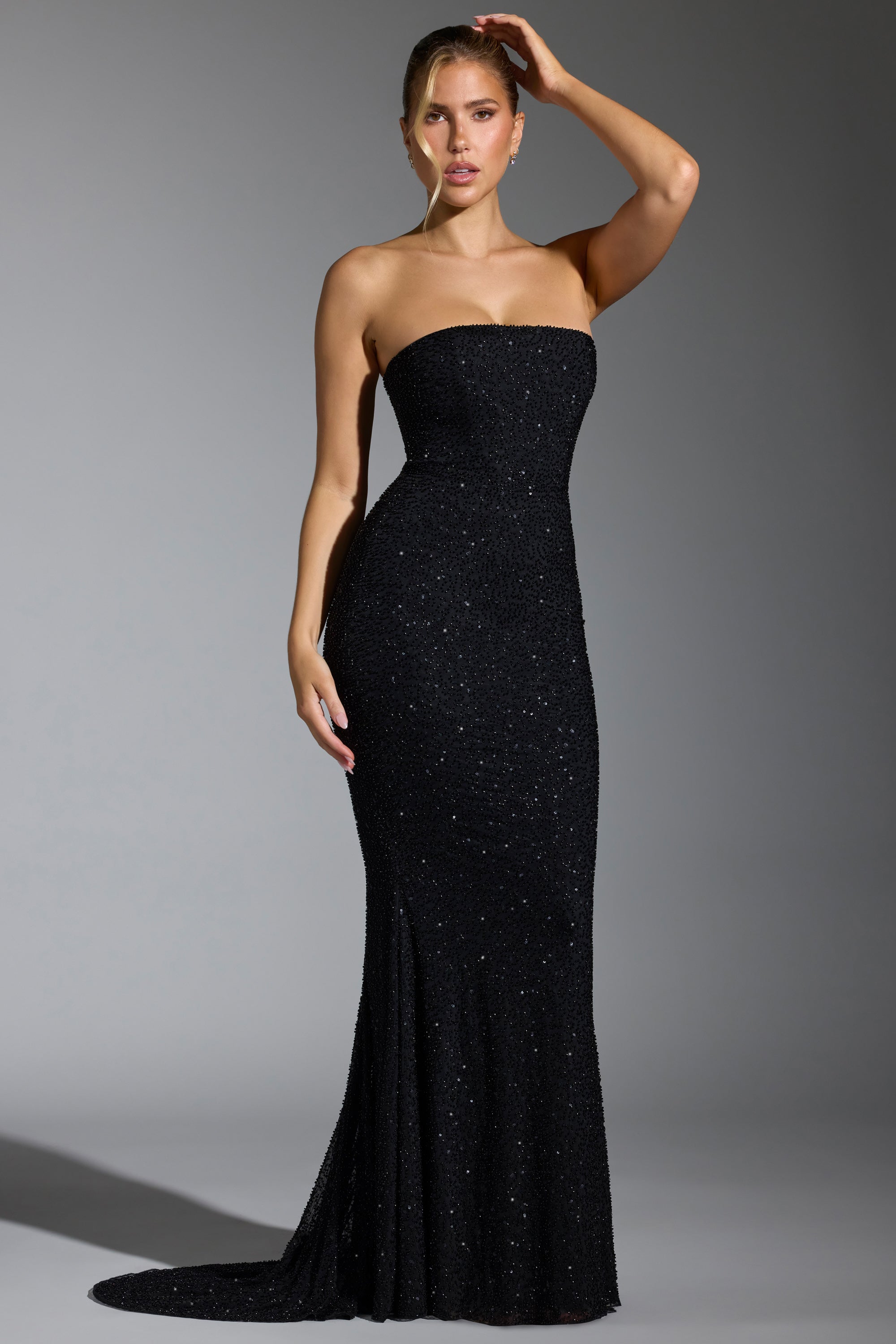 Florentina Embellished Corset Gown in Black - Image 5