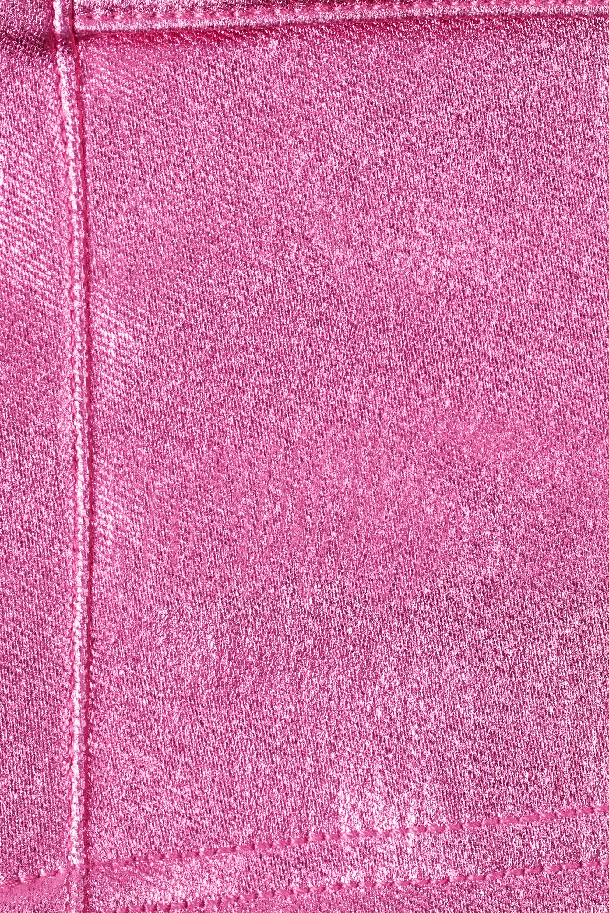 Piper Metallic High-Waist Denim Shorts in Deep Pink - Image 5