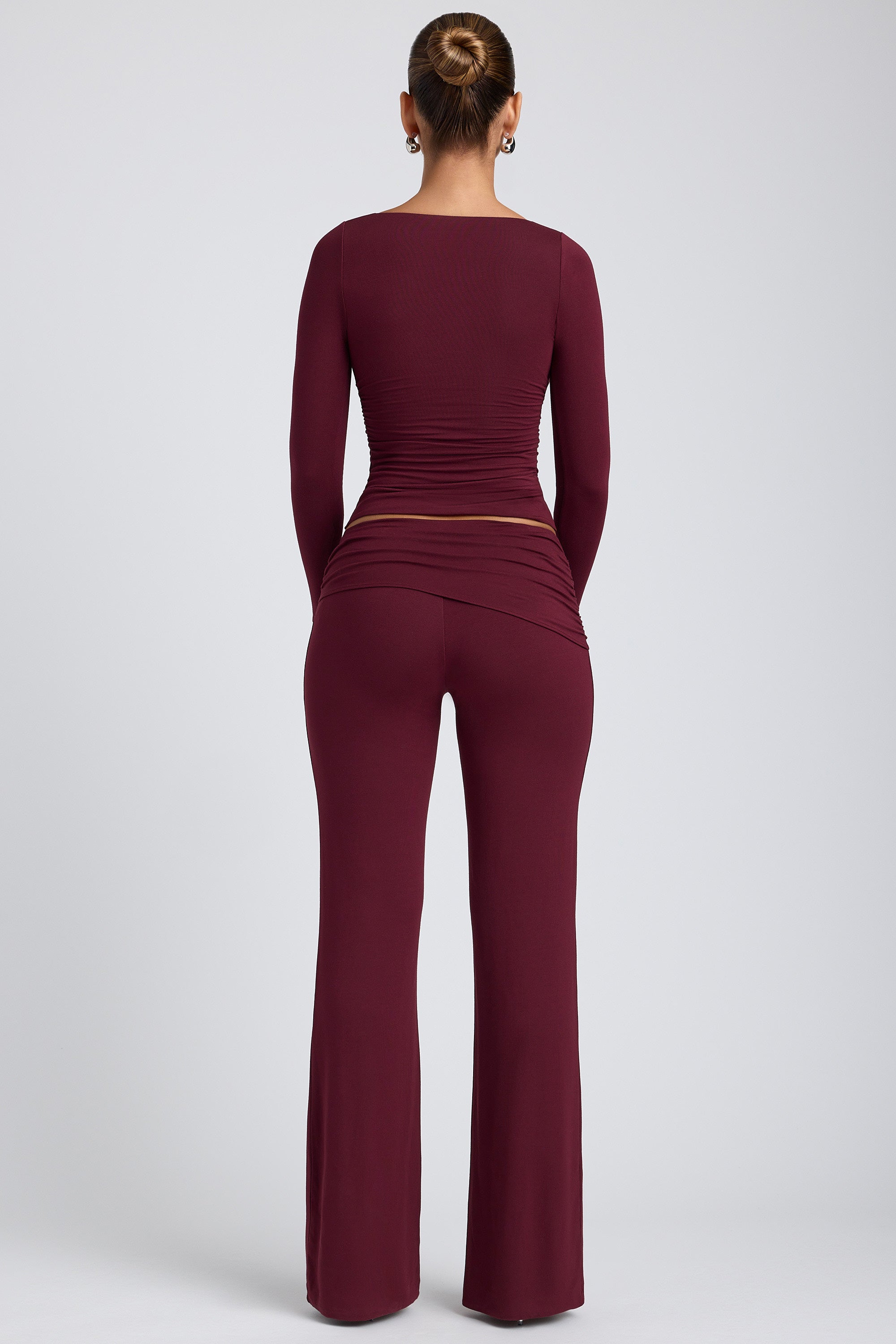 Emry Modal Ruched Long-Sleeve Top in Plum - Image 9