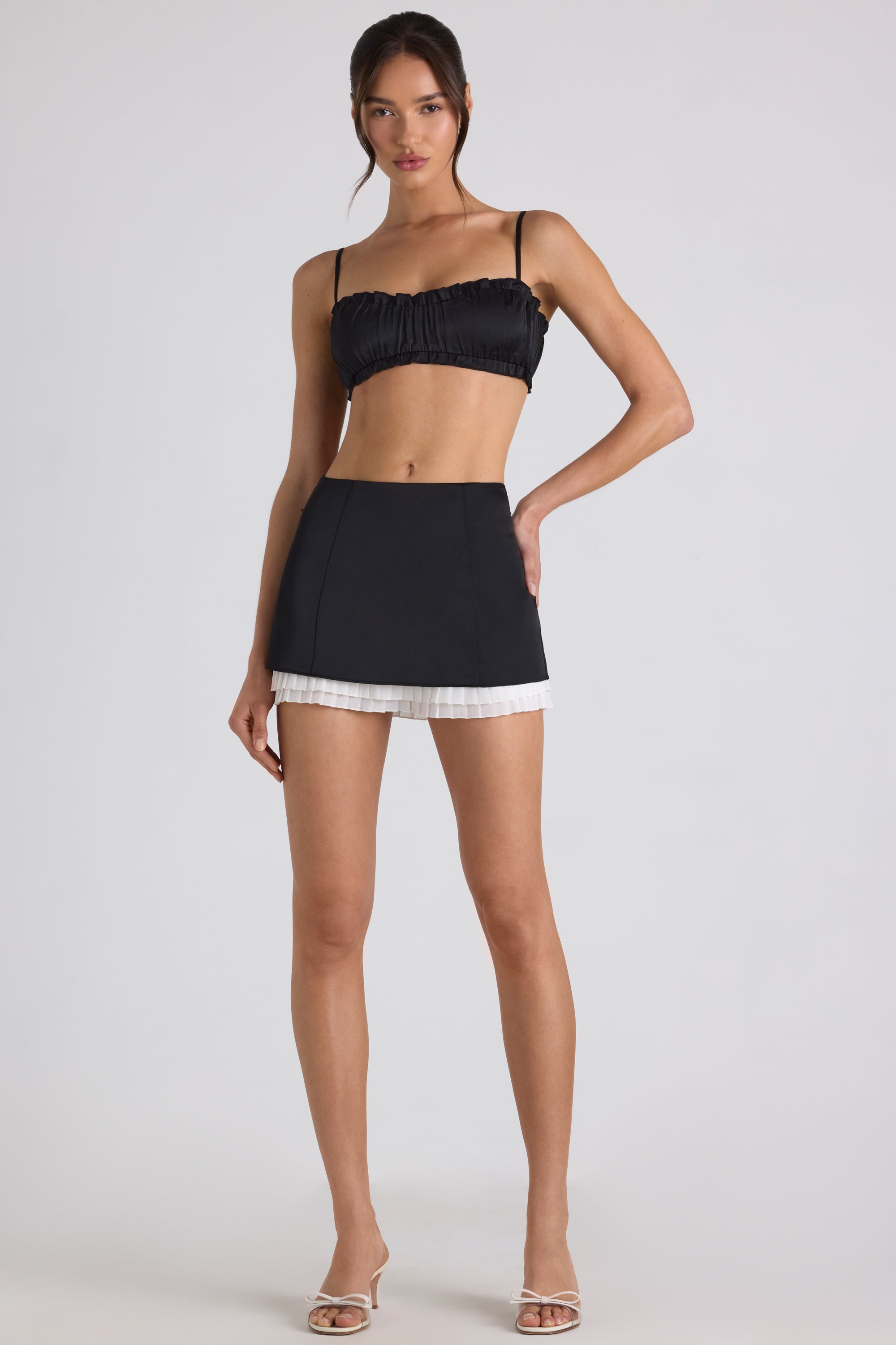 Odella Layered Mid-Rise Mini Skirt in Black - Image 8