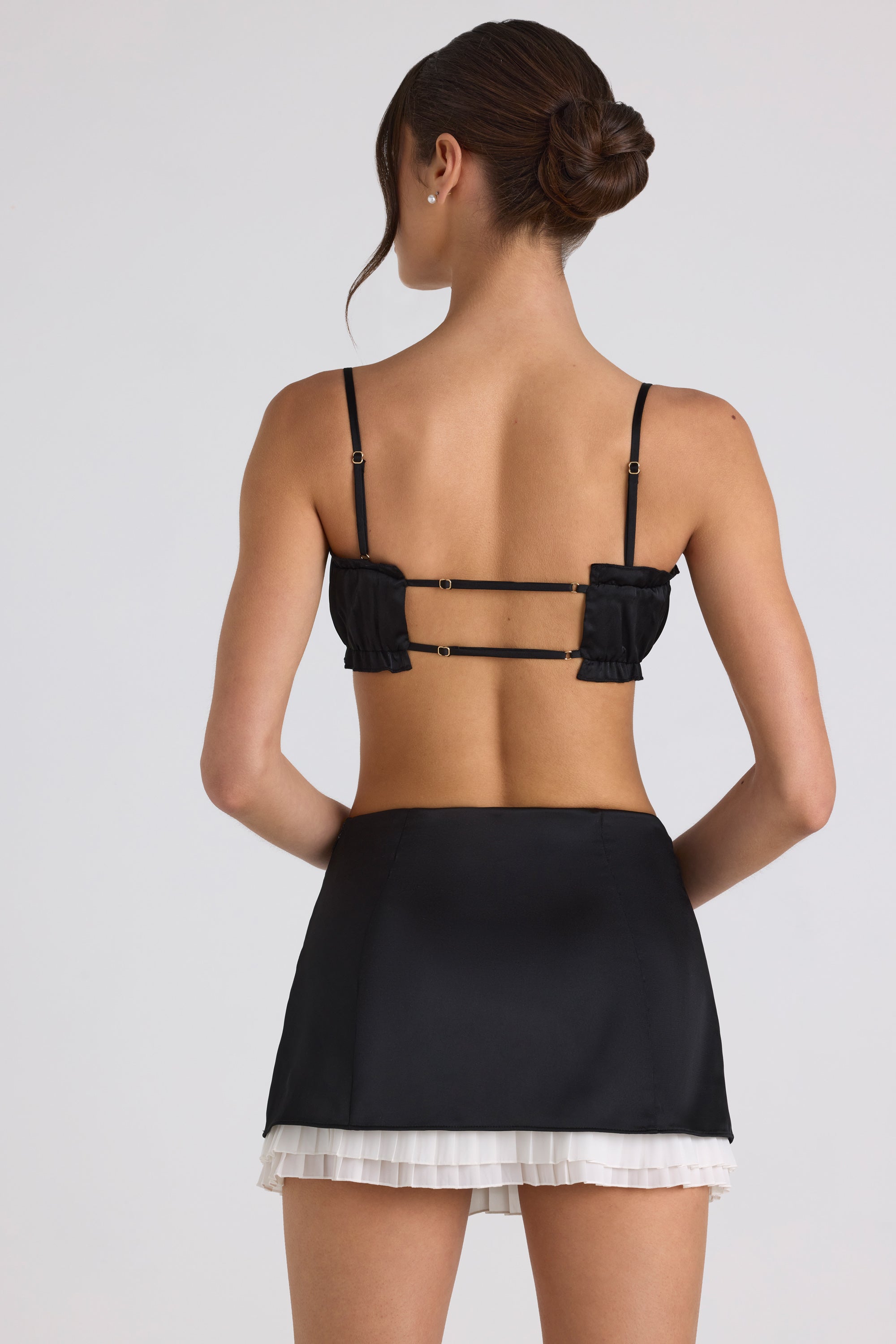 Odella Layered Mid-Rise Mini Skirt in Black - Image 2