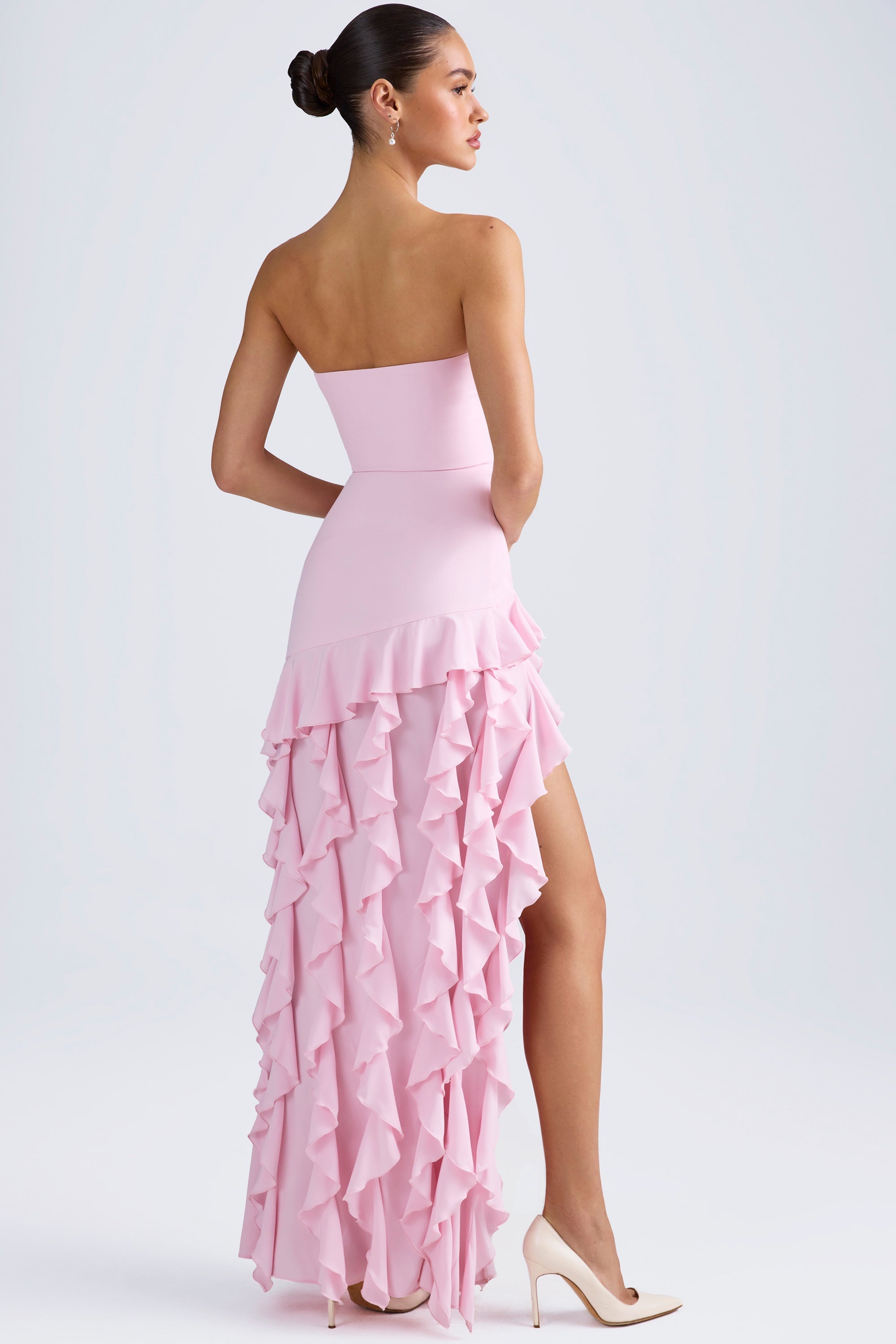 Diletta Ruffle-Trim Strapless Gown in Light Pink - Image 2