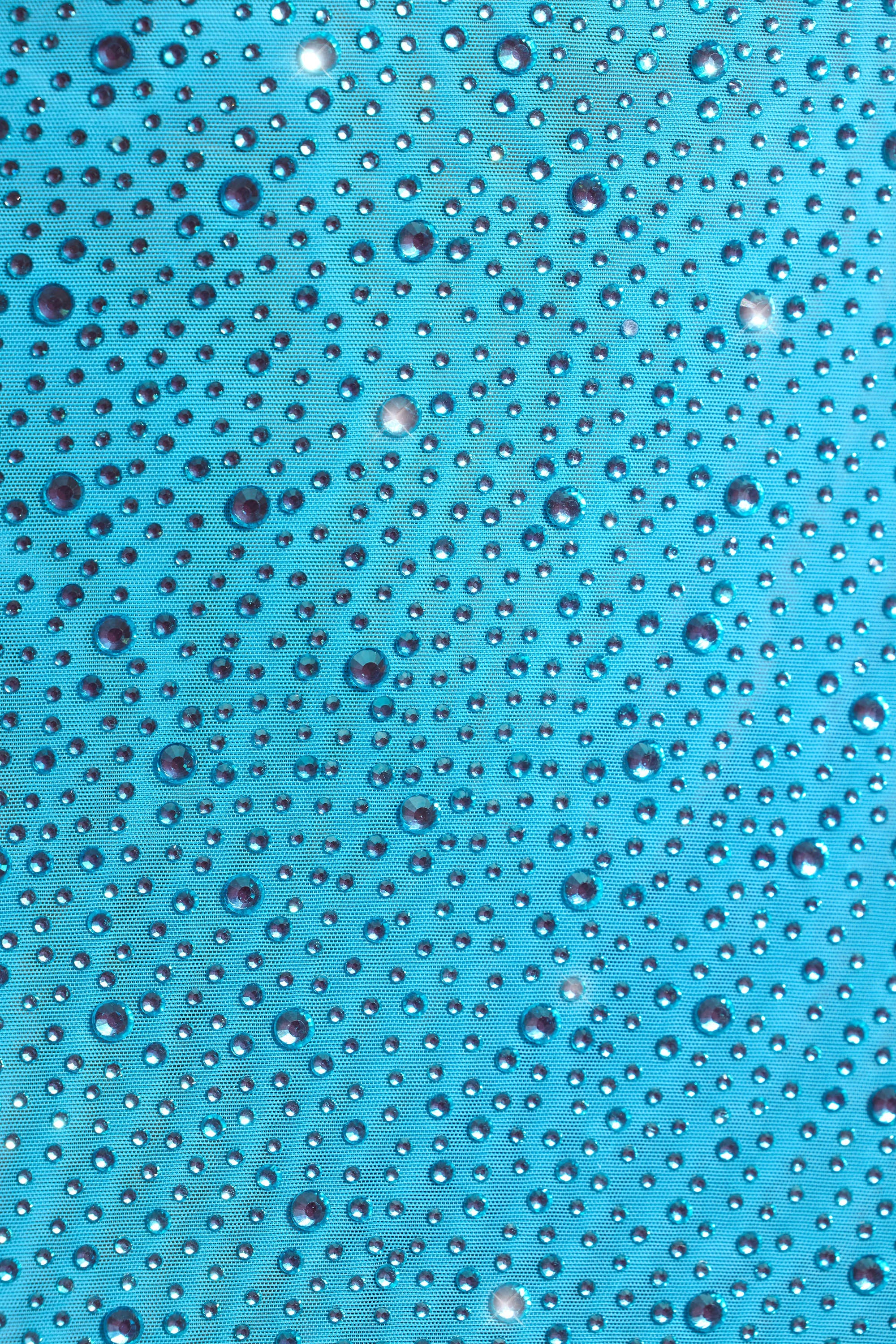 Elea Embellished Square-Neck Top in Aqua Blue - Image 4