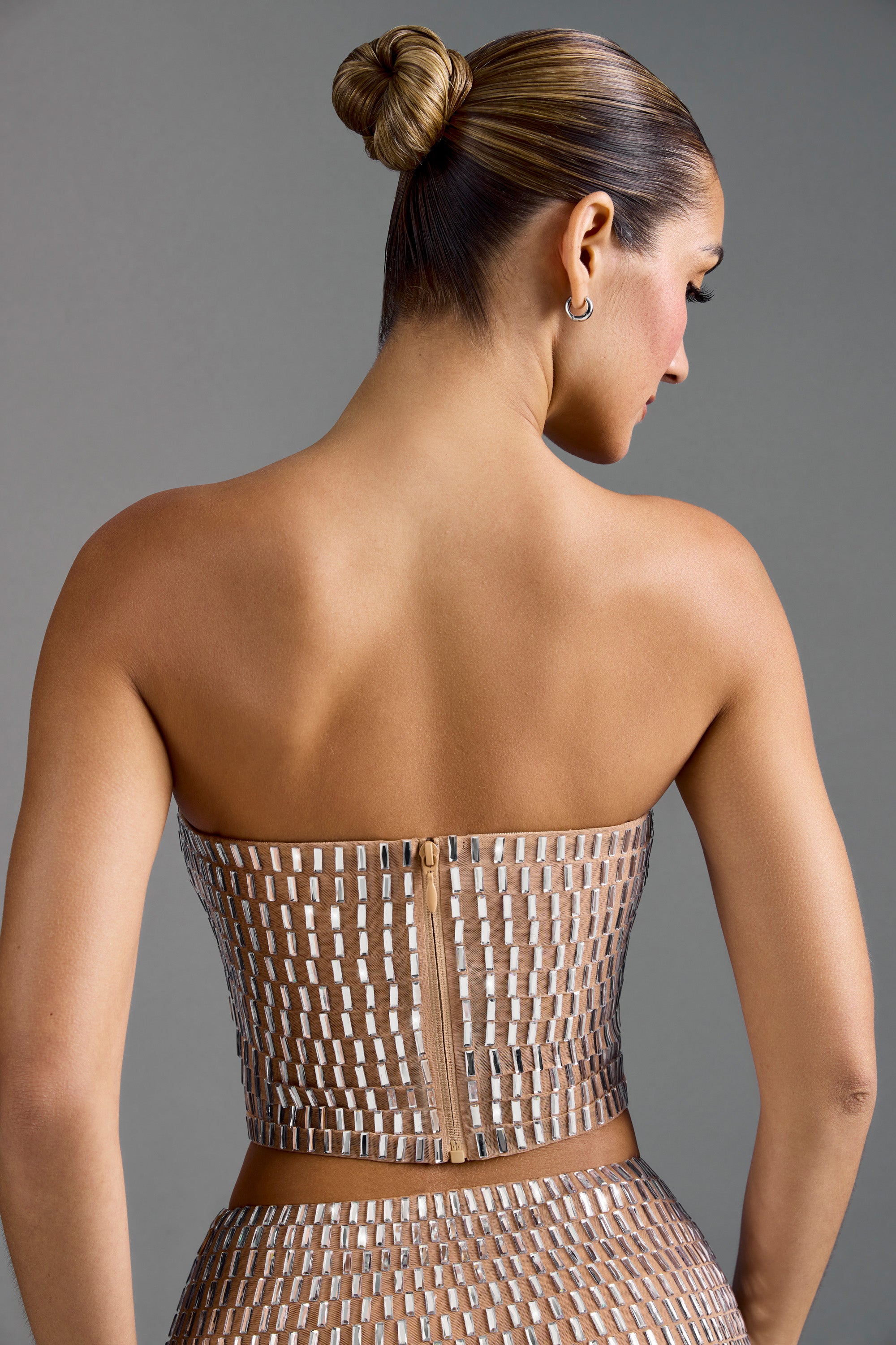 Charnelle Embellished Bandeau Top in Almond - Image 2