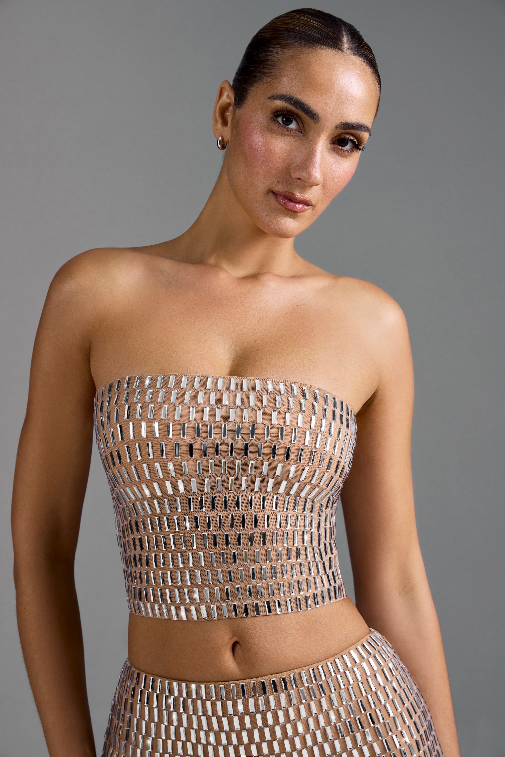 Charnelle Embellished Bandeau Top in Almond - Image 5