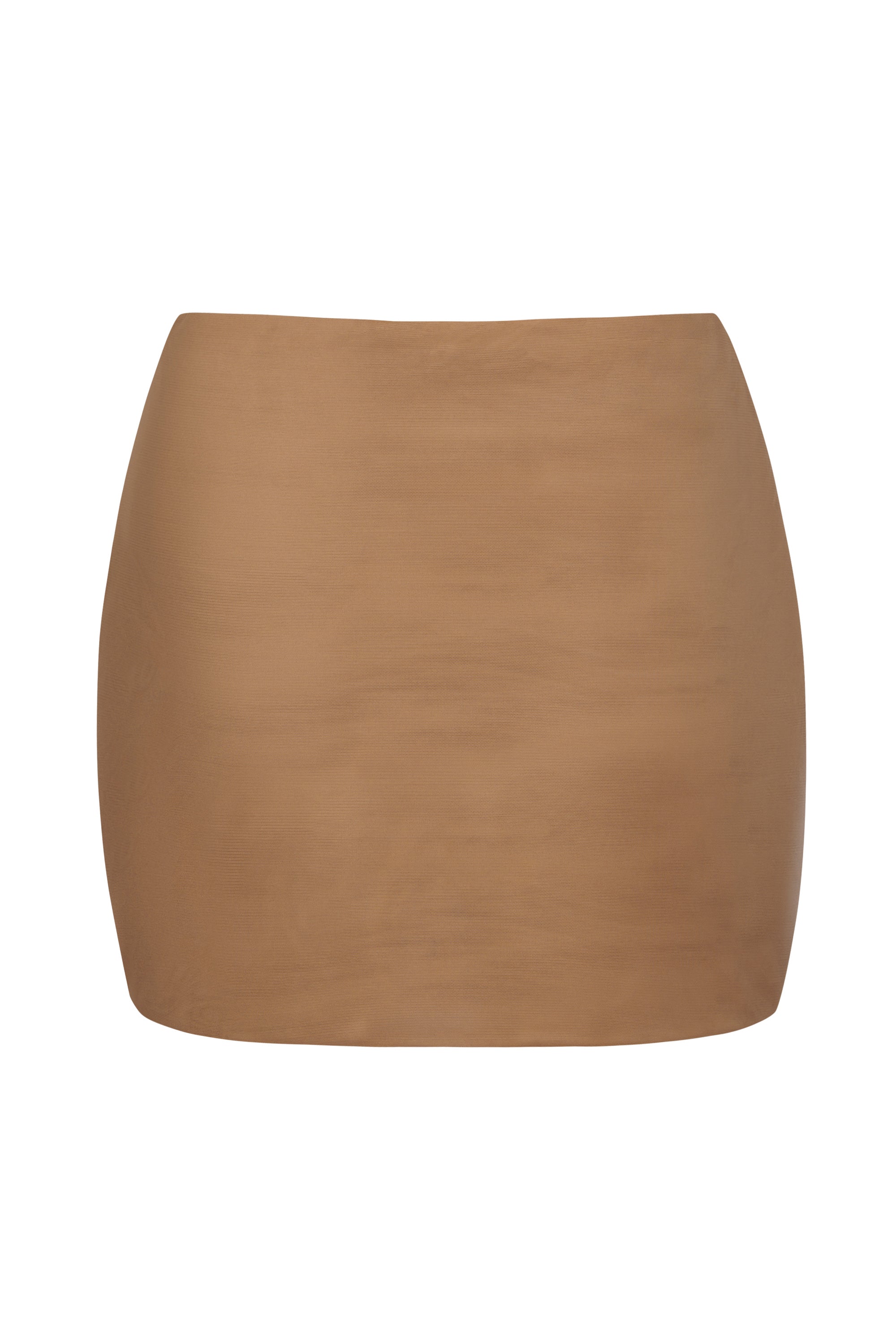 Intimates Soft Mesh Low-Rise Micro Mini Slip Skirt in Almond - Image 2