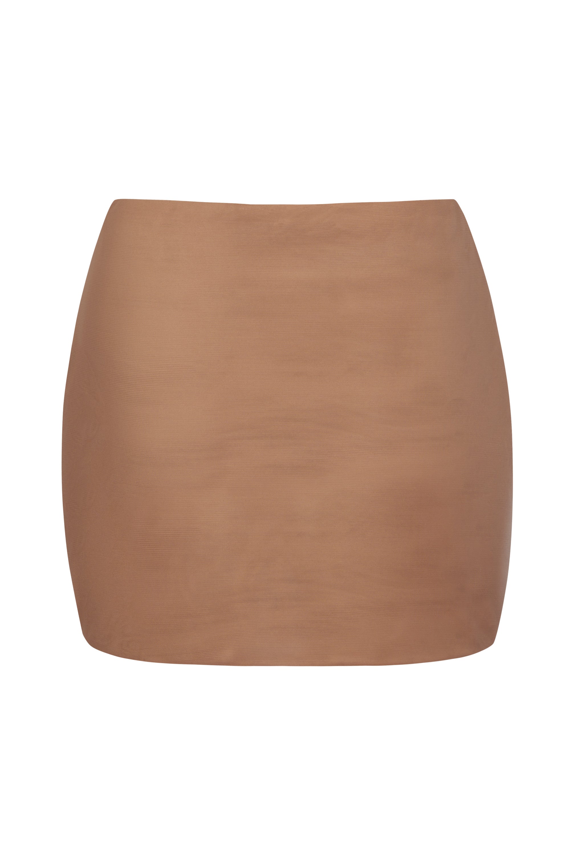 Intimates Soft Mesh Low-Rise Micro Mini Slip Skirt in Honey - Image 2
