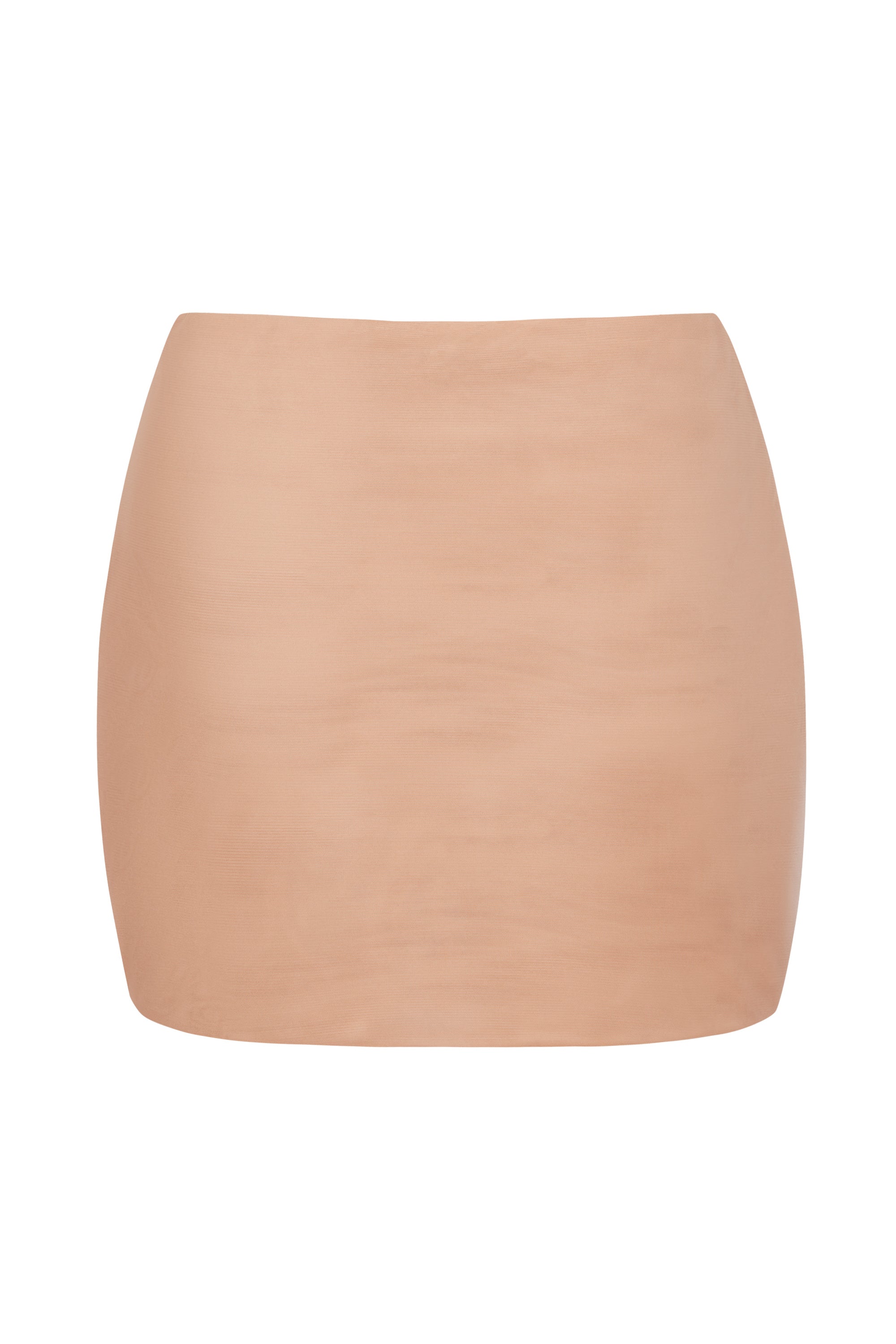 Intimates Soft Mesh Low-Rise Micro Mini Slip Skirt in Warm Peach - Image 2