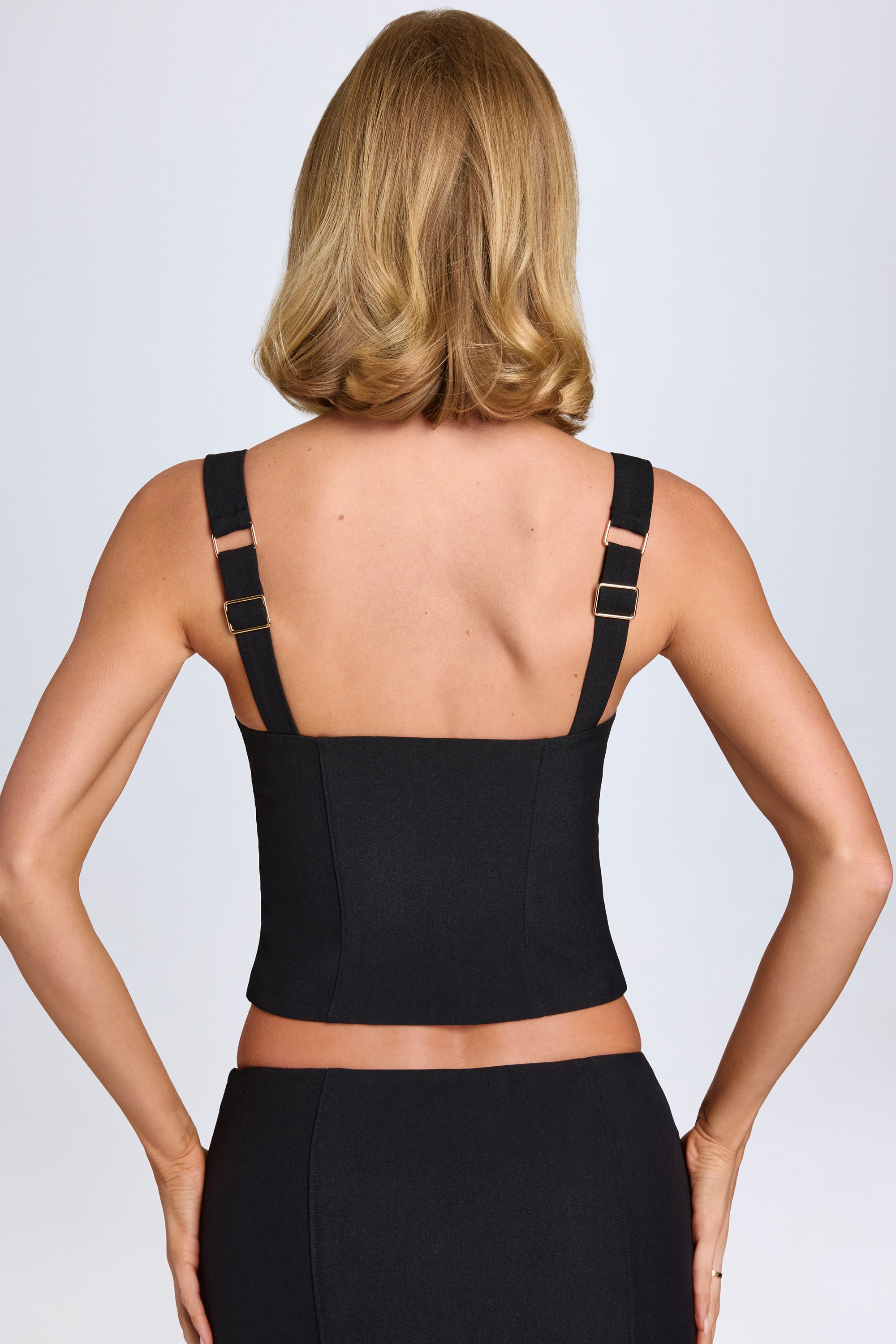 Tallie Hook-And-Eye Corset Top in Black - Image 2