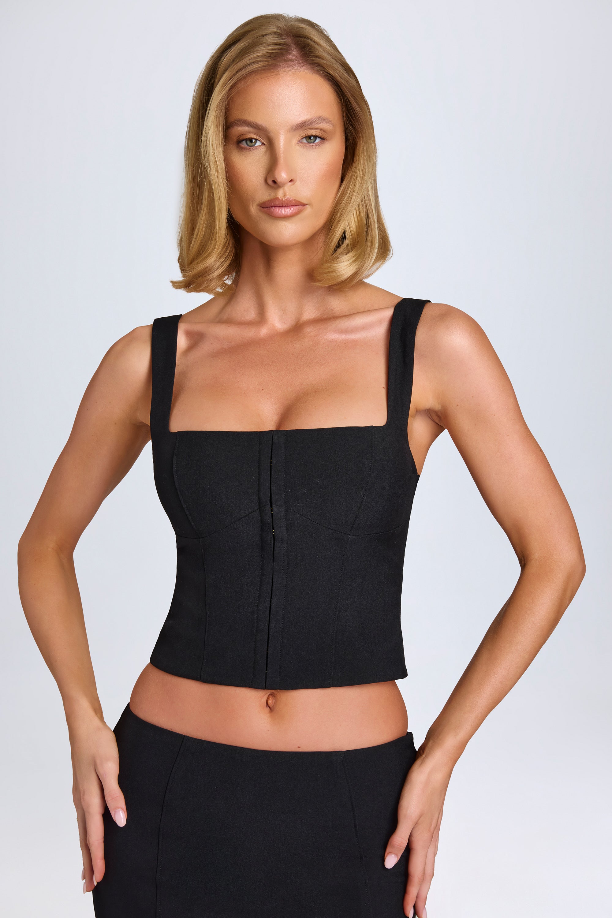 Tallie Hook-And-Eye Corset Top in Black - Image 4