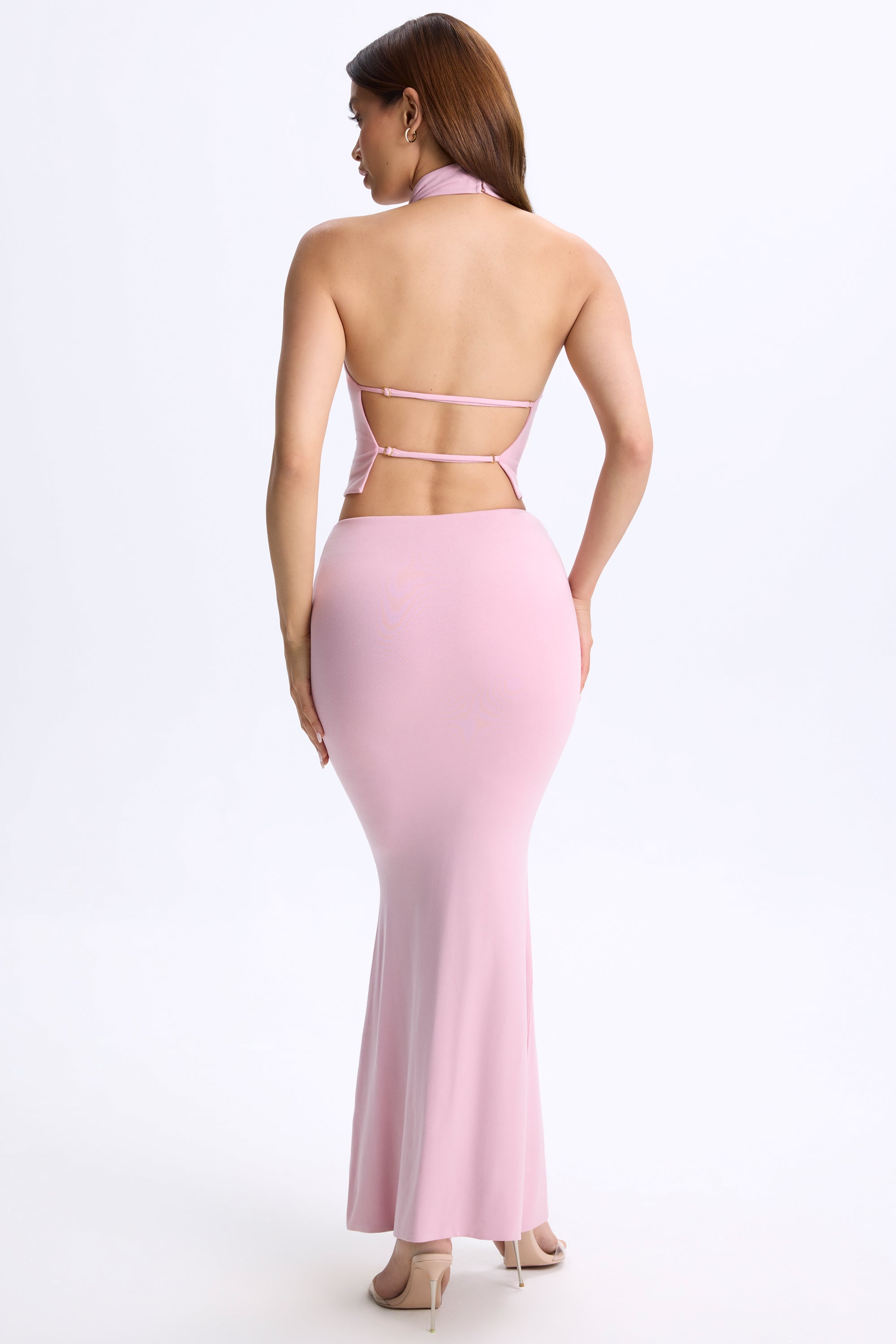 Low-Rise Maxi Skirt in Blush Pink - Image 2