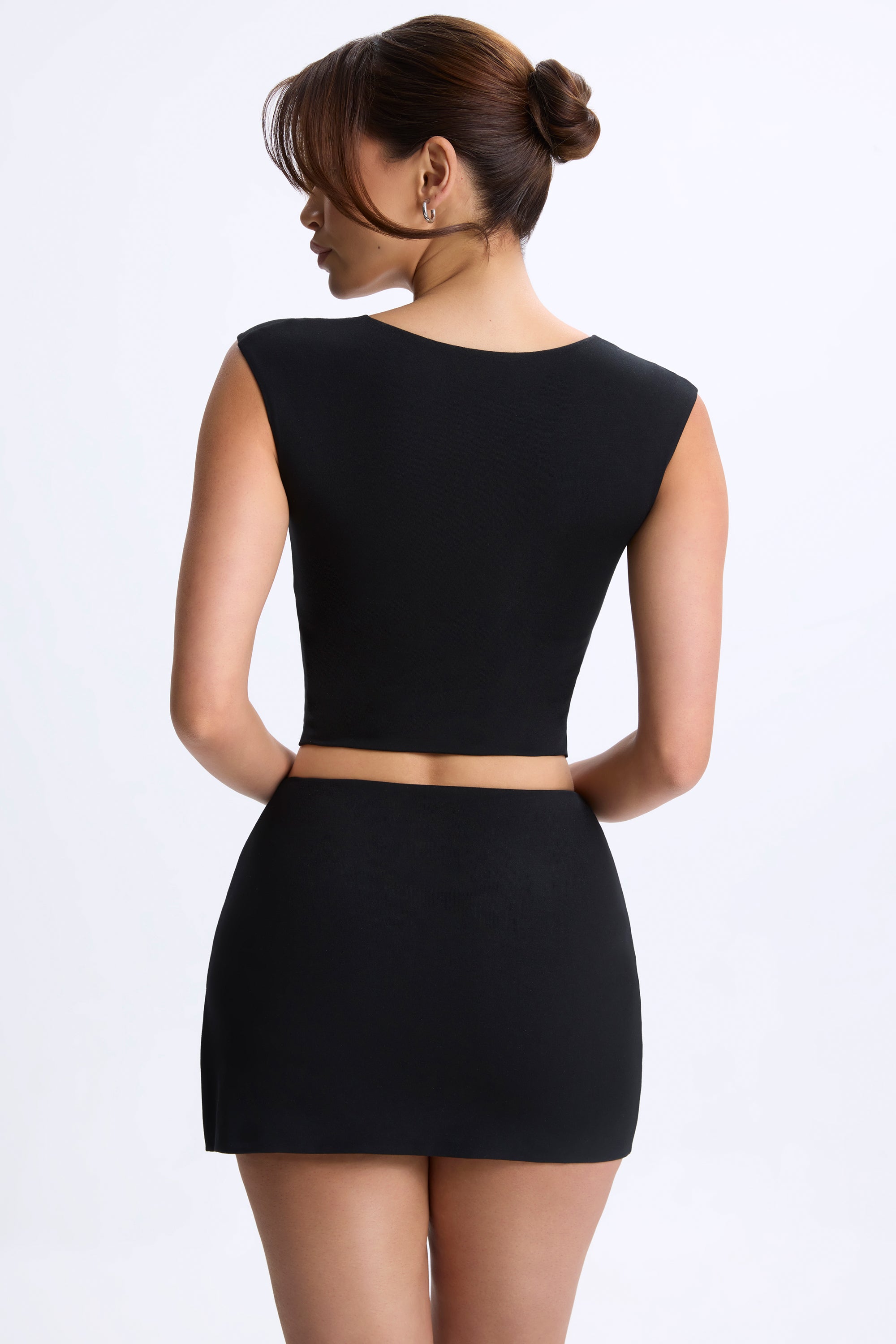 Mid-Rise Micro Mini Skirt in Black - Image 2