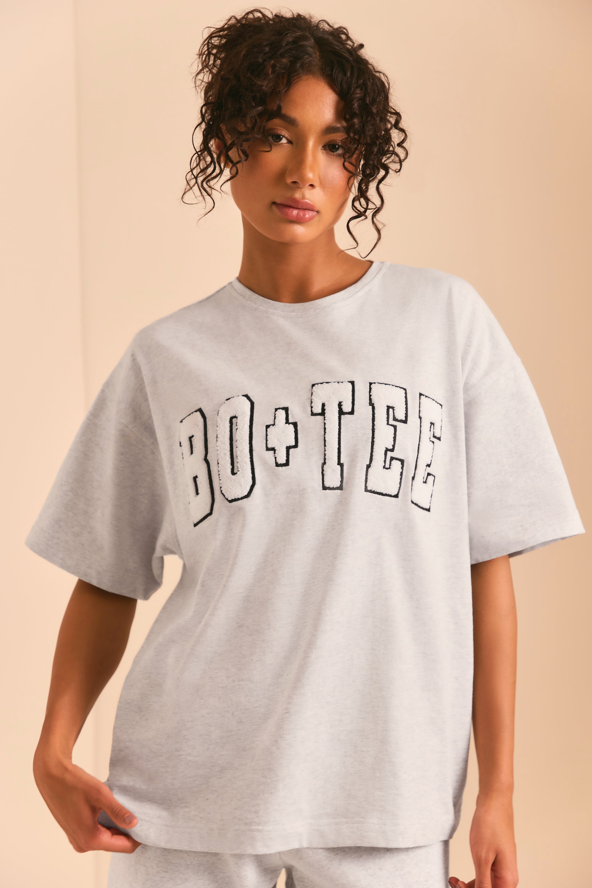 Oversized Short Sleeve T-Shirt in Heather Grey - Image 5