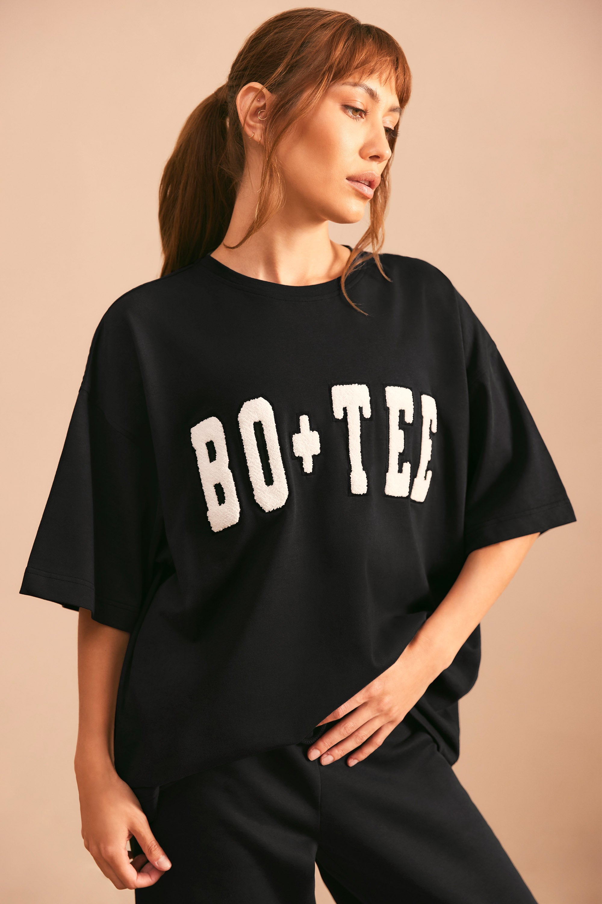 Ease Oversized Short Sleeve T-Shirt Black - Image 6