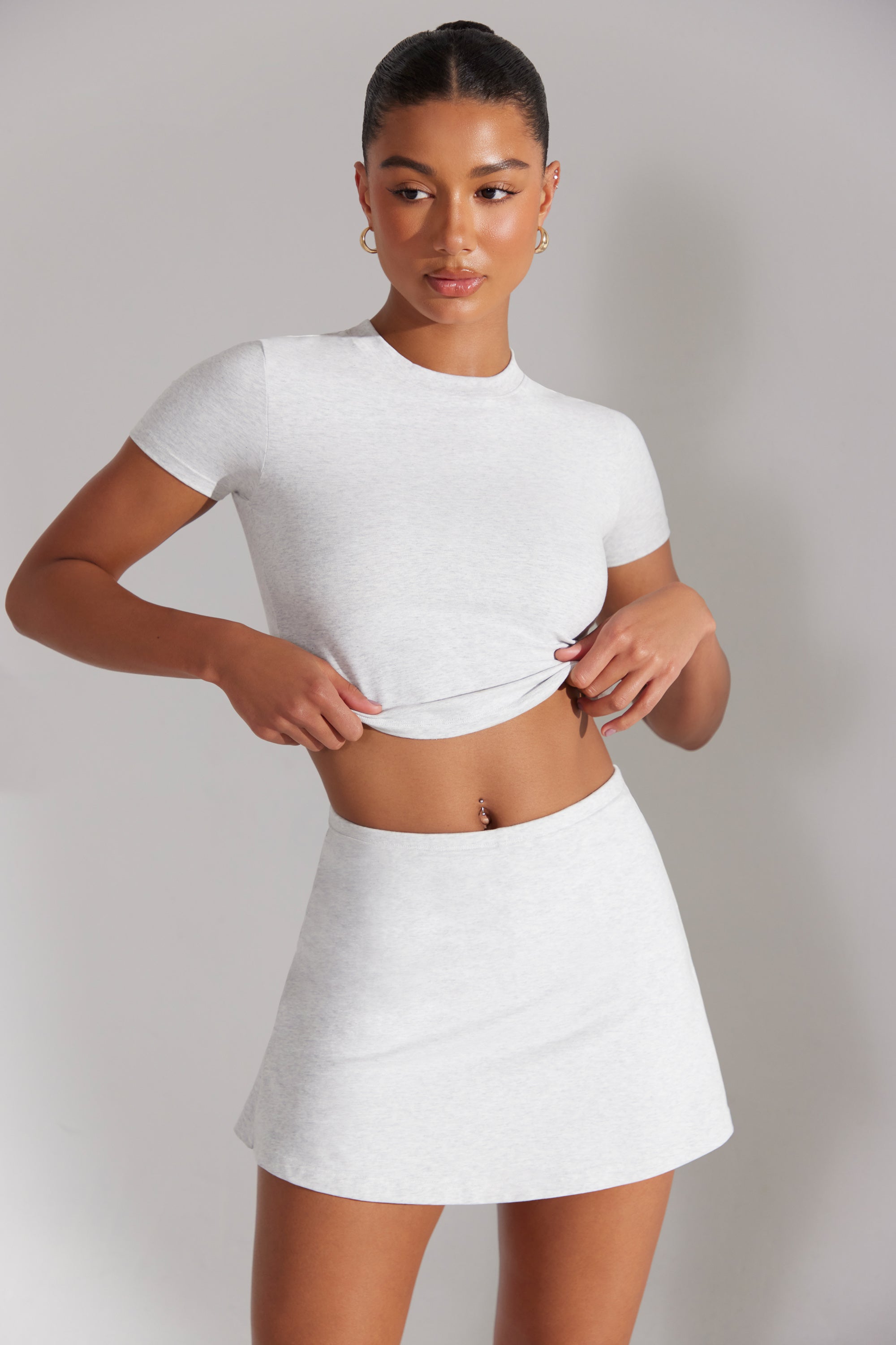 Foundation A-Line Mini Skort in Heather Grey - Image 7