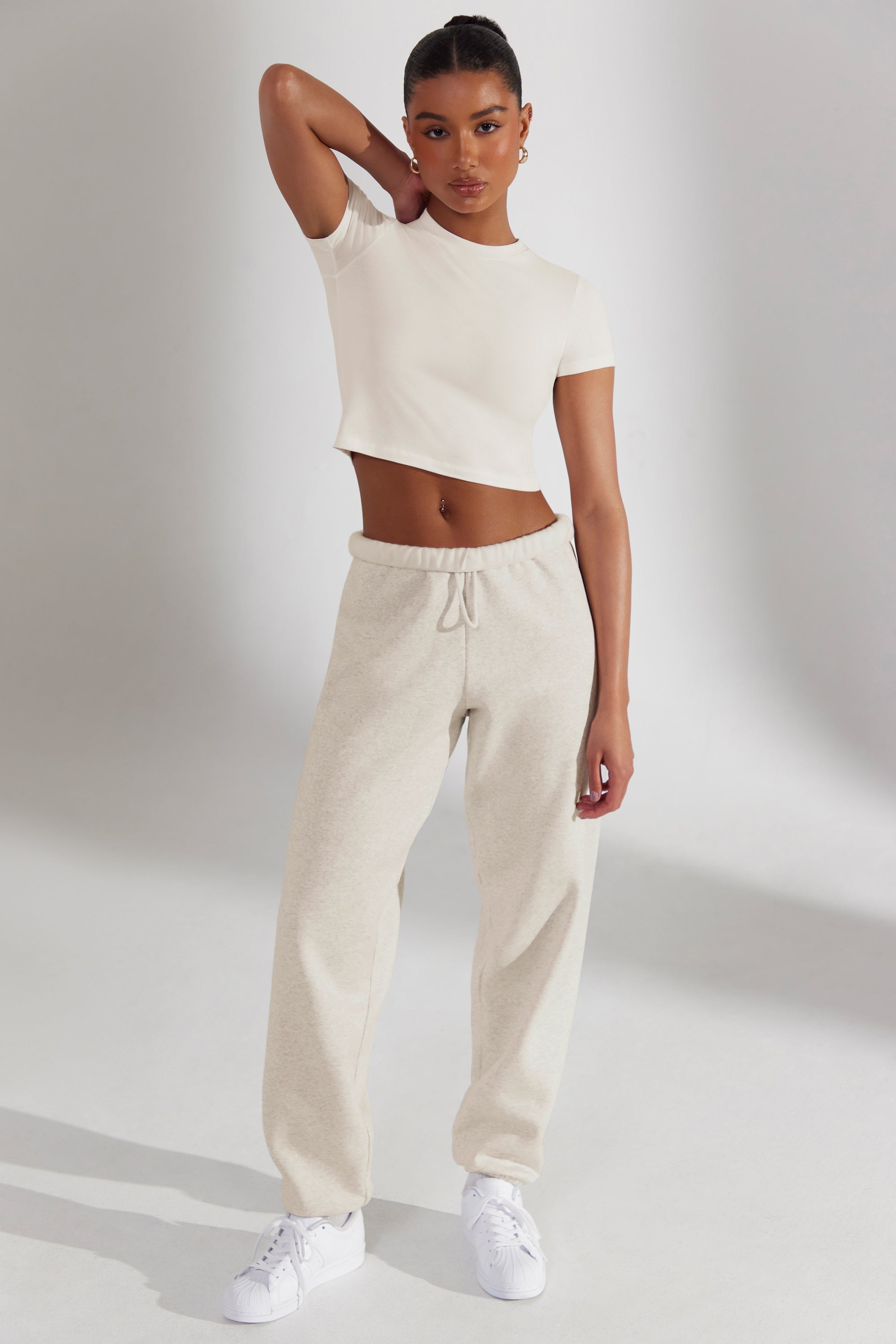 Prime Oversized Joggers in Heather Oat - Image 8
