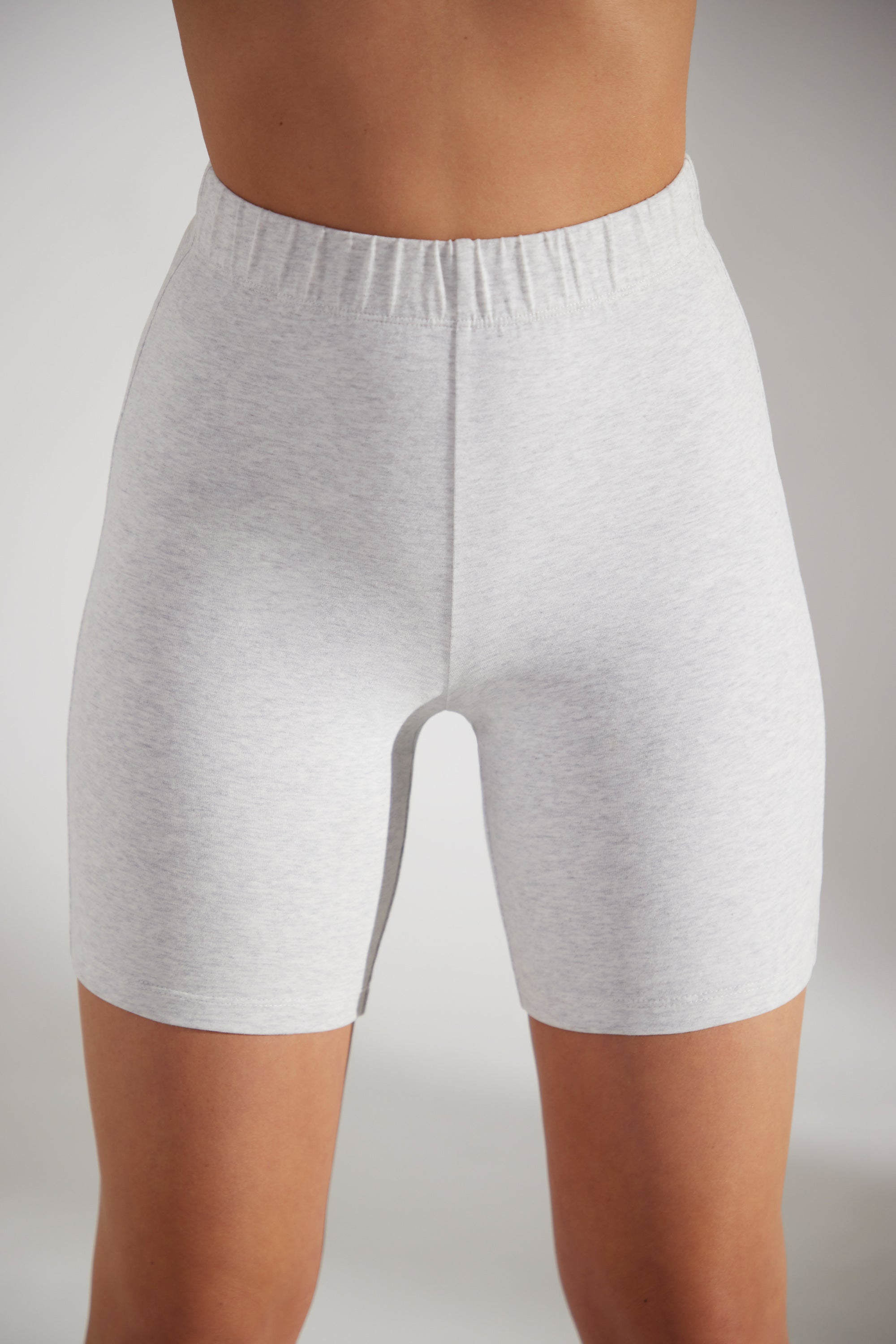 Base Biker Shorts in Heather Grey - Image 4