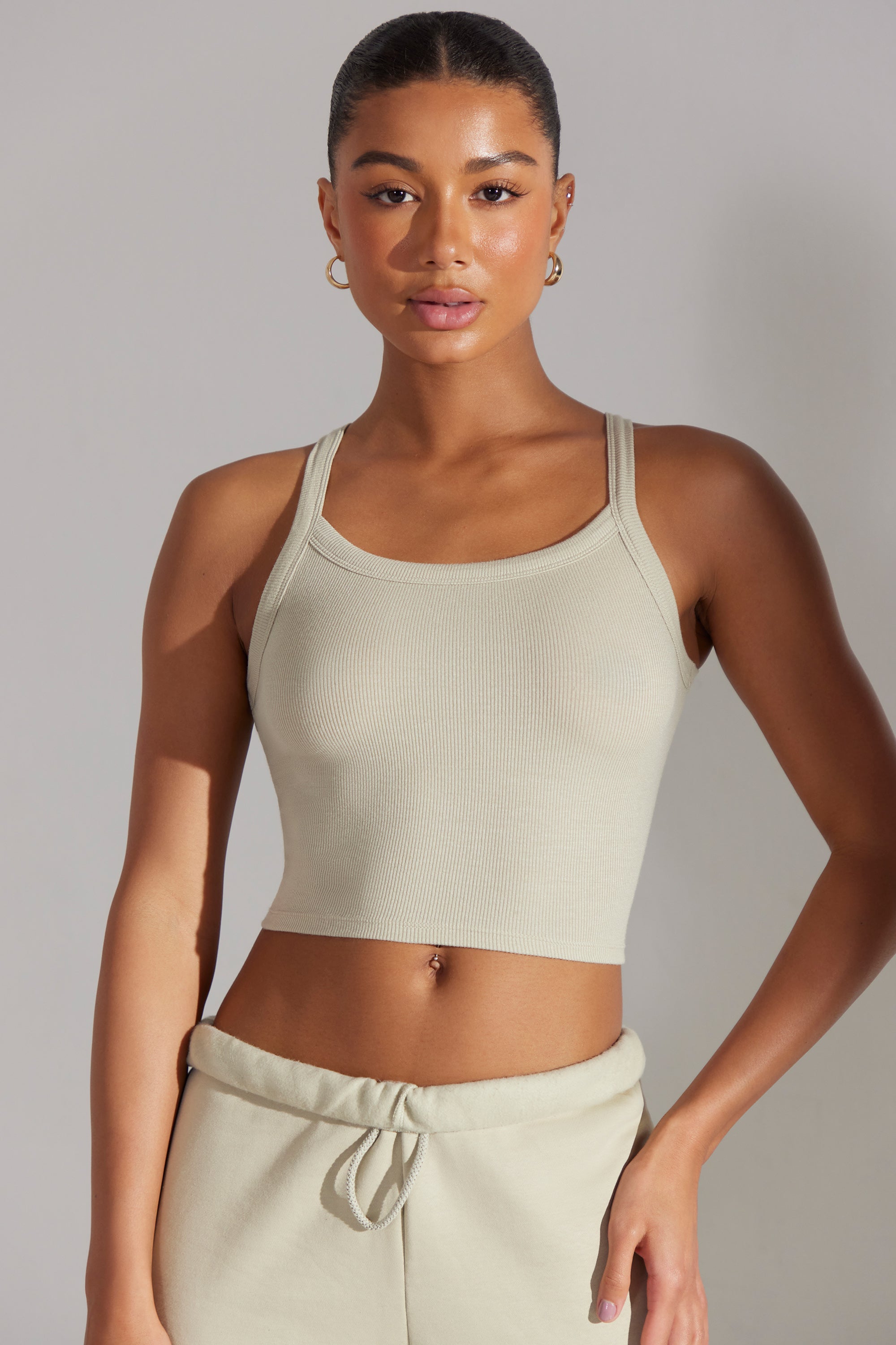 Body Soft Rib Tank Top in Limestone