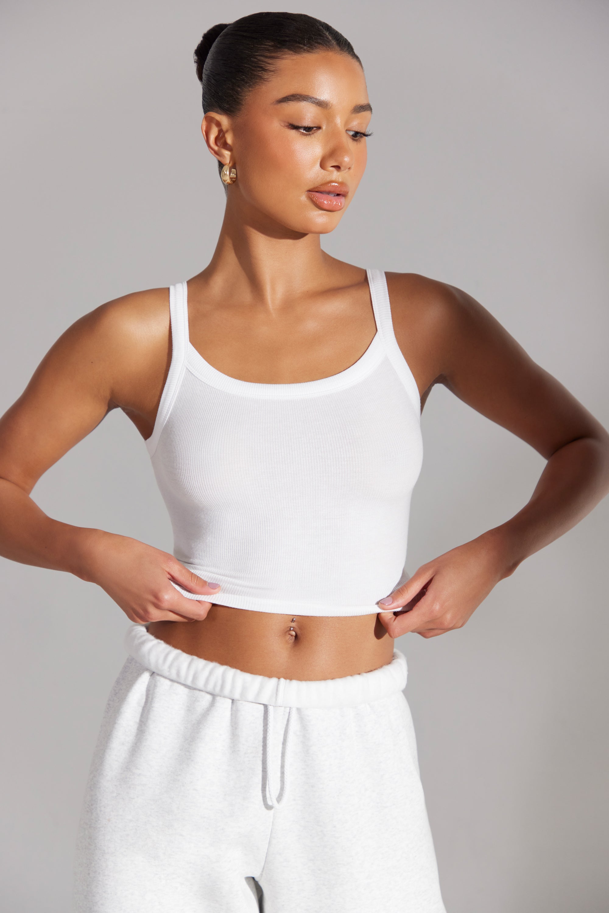 Body Soft Rib Tank Top in White - Image 7