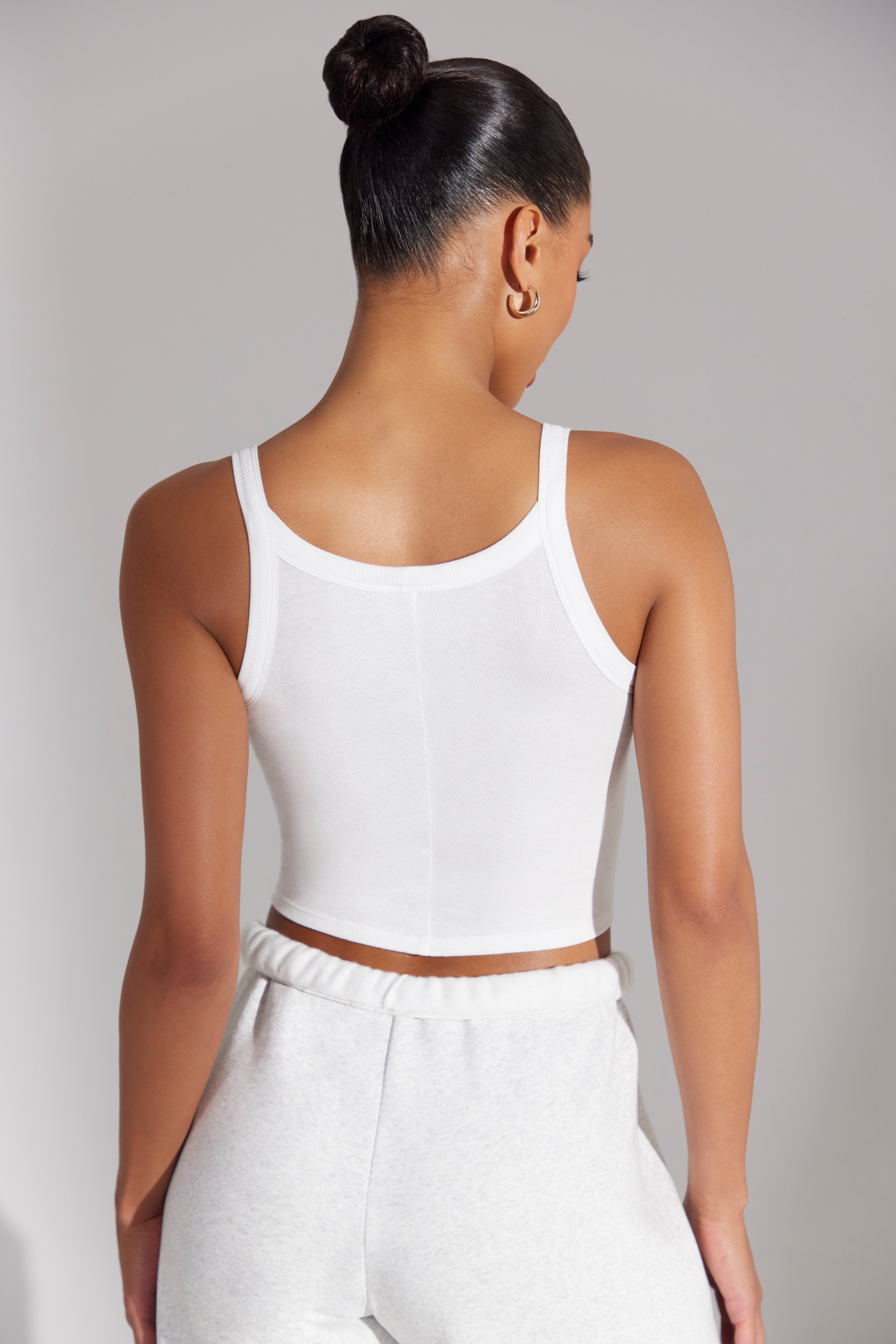 Body Soft Rib Tank Top in White - Image 2
