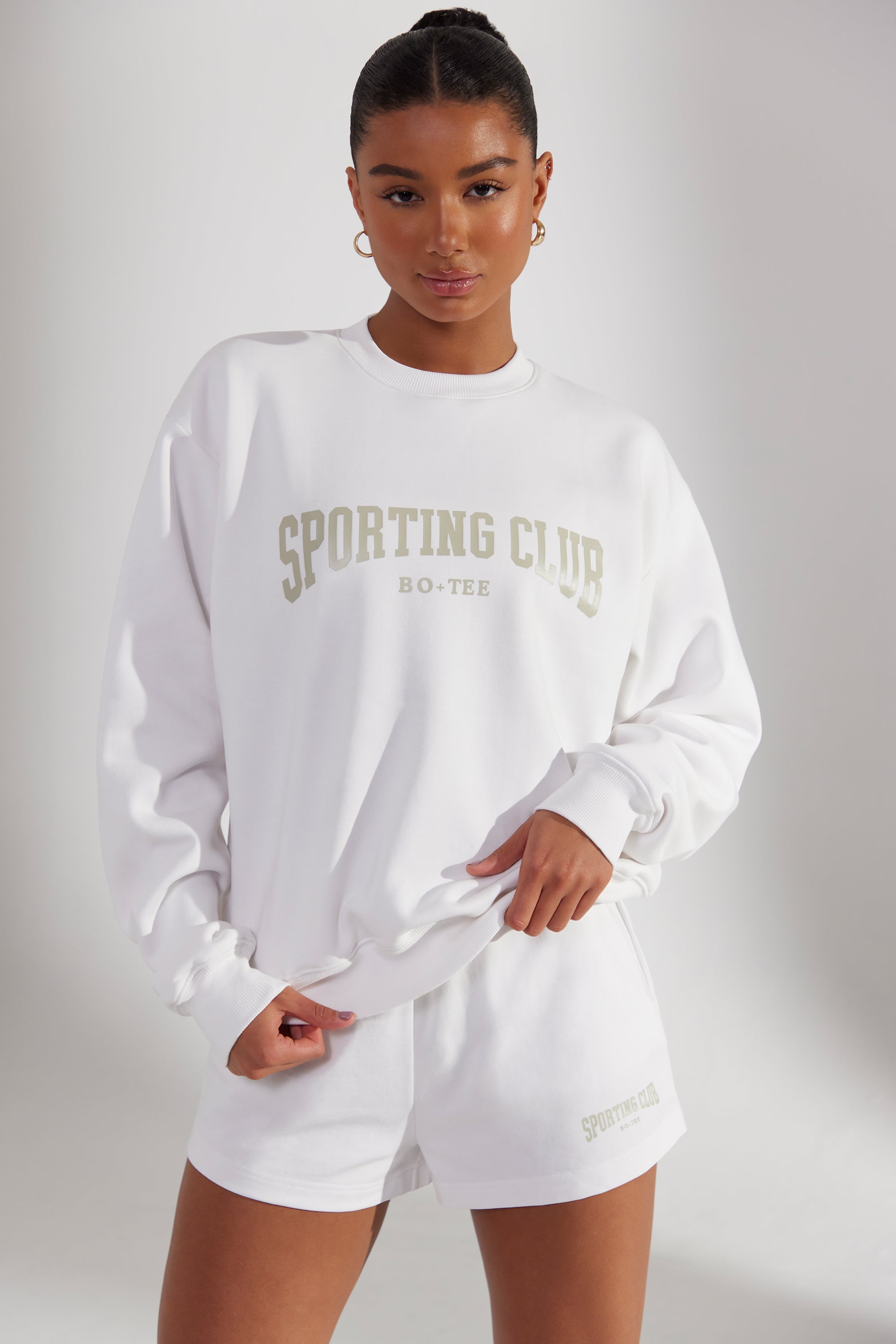 Groundwork Sweat Shorts in White - Image 7