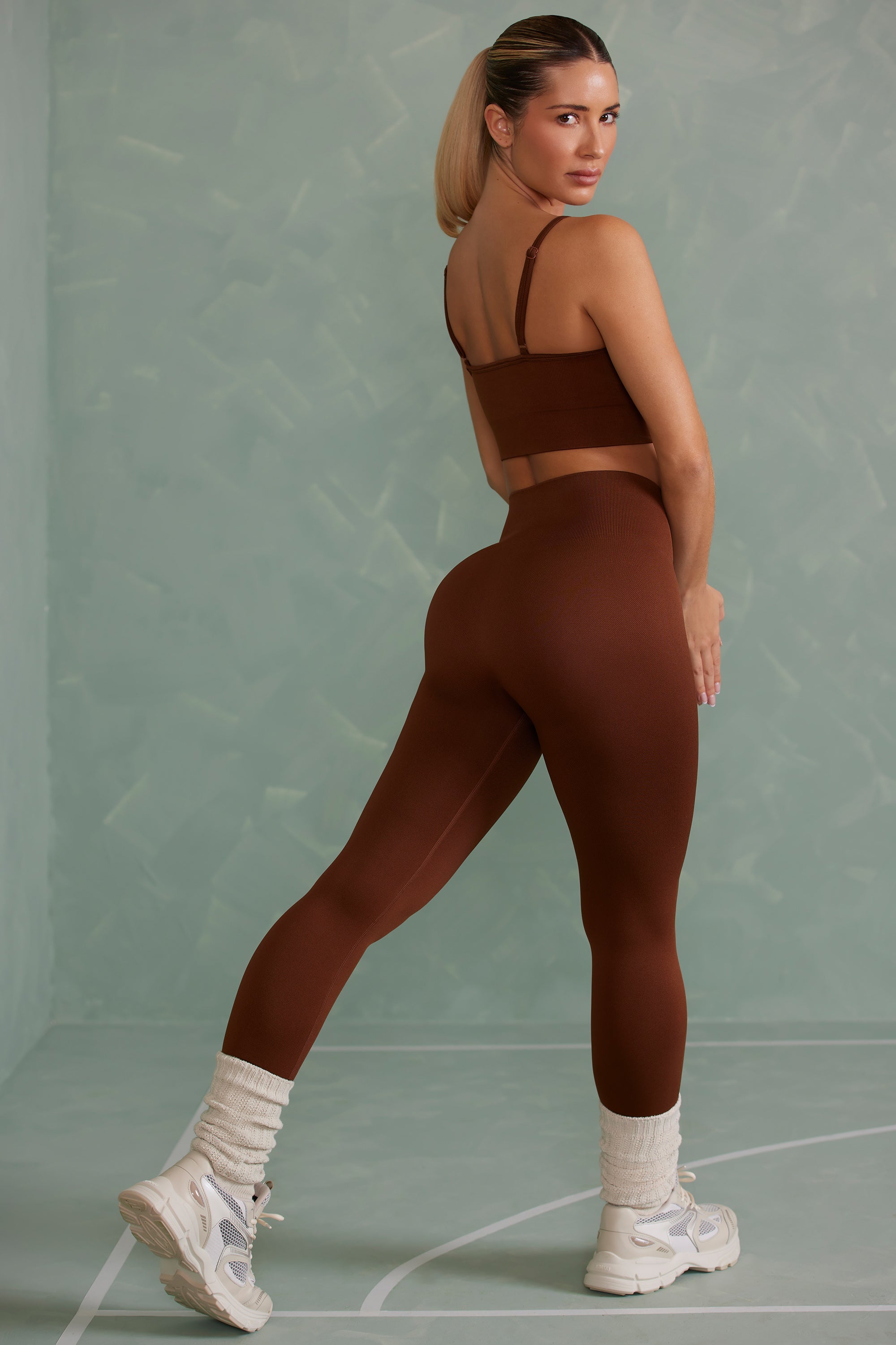 Super Sculpt Seamless Full Length Leggings in Copper Brown
