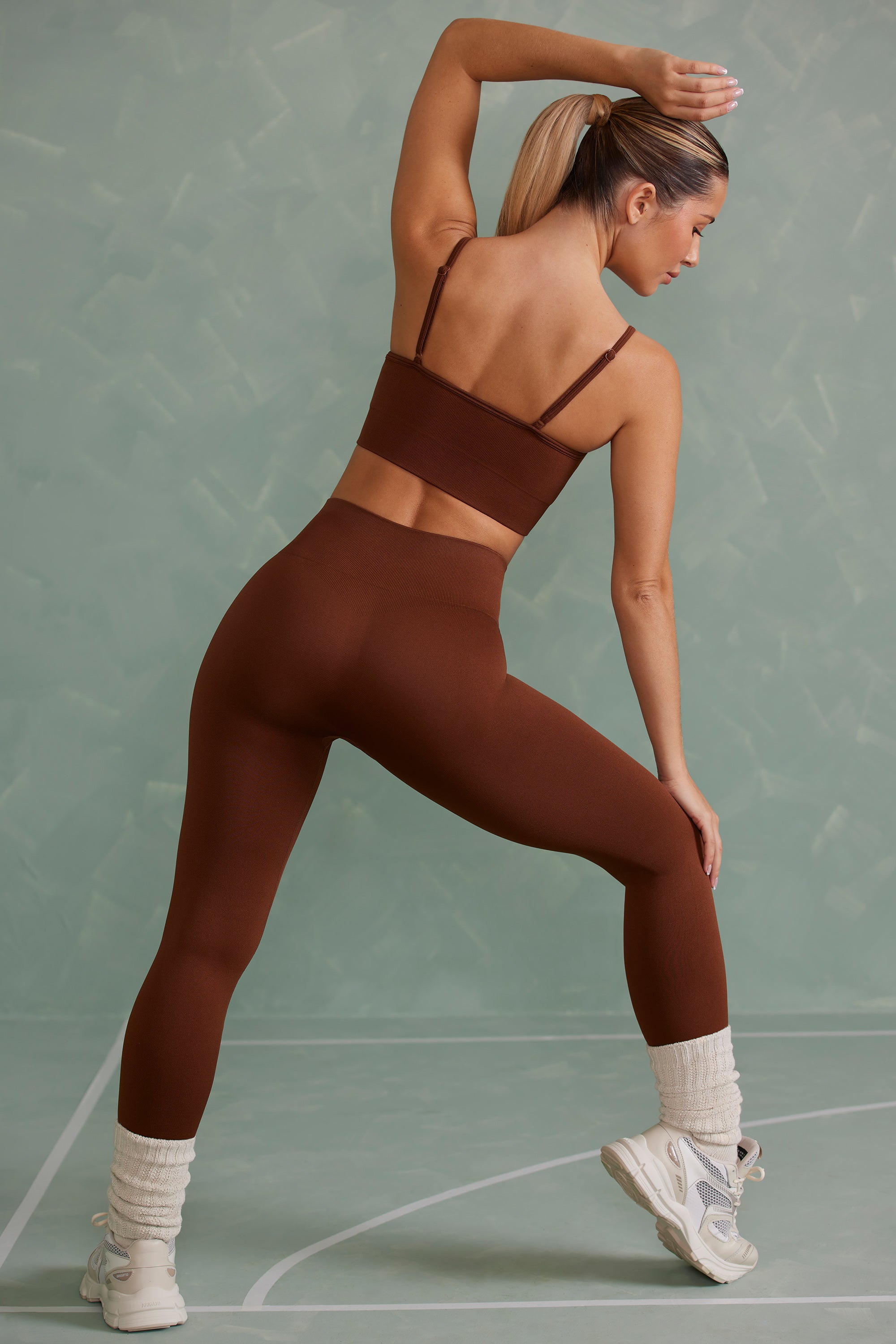 Super Sculpt Seamless Full Length Leggings in Copper Brown - Image 6