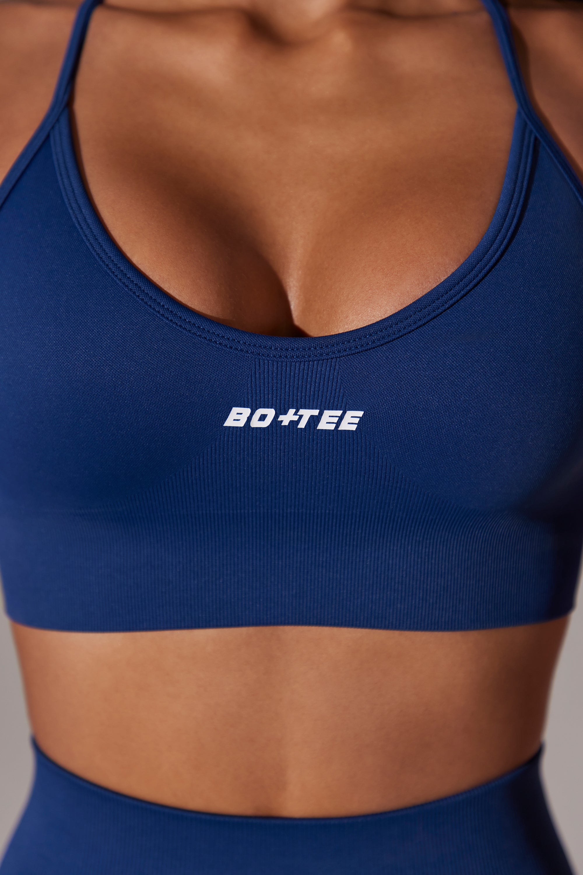 Scoop Neck Multi Strap Sports Bra in Navy - Image 4