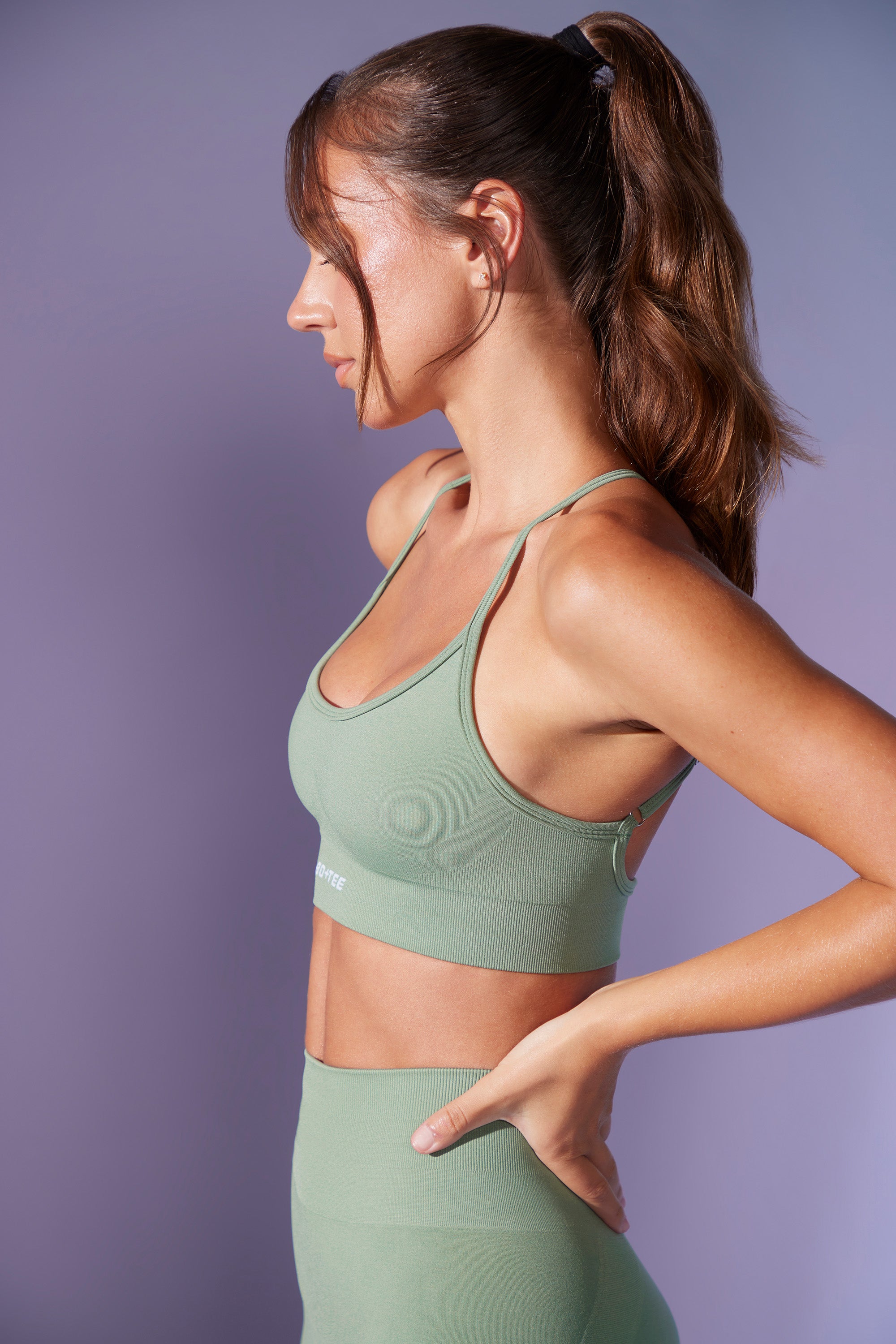 Definition Low Back Define Luxe Sports Bra in Sage - Image 3