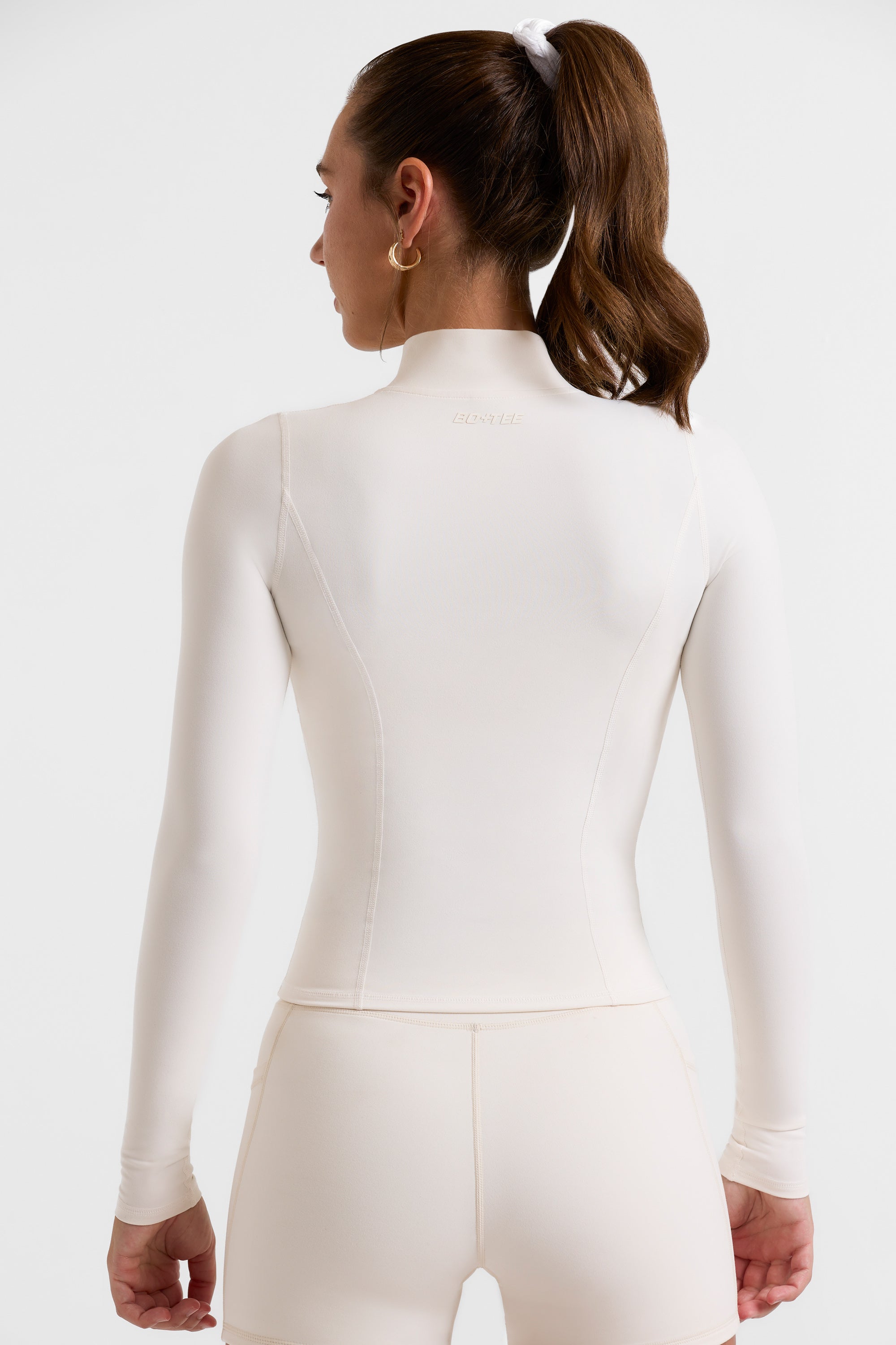 Rally Zip Up Jacket With Side Pockets in White - Image 2