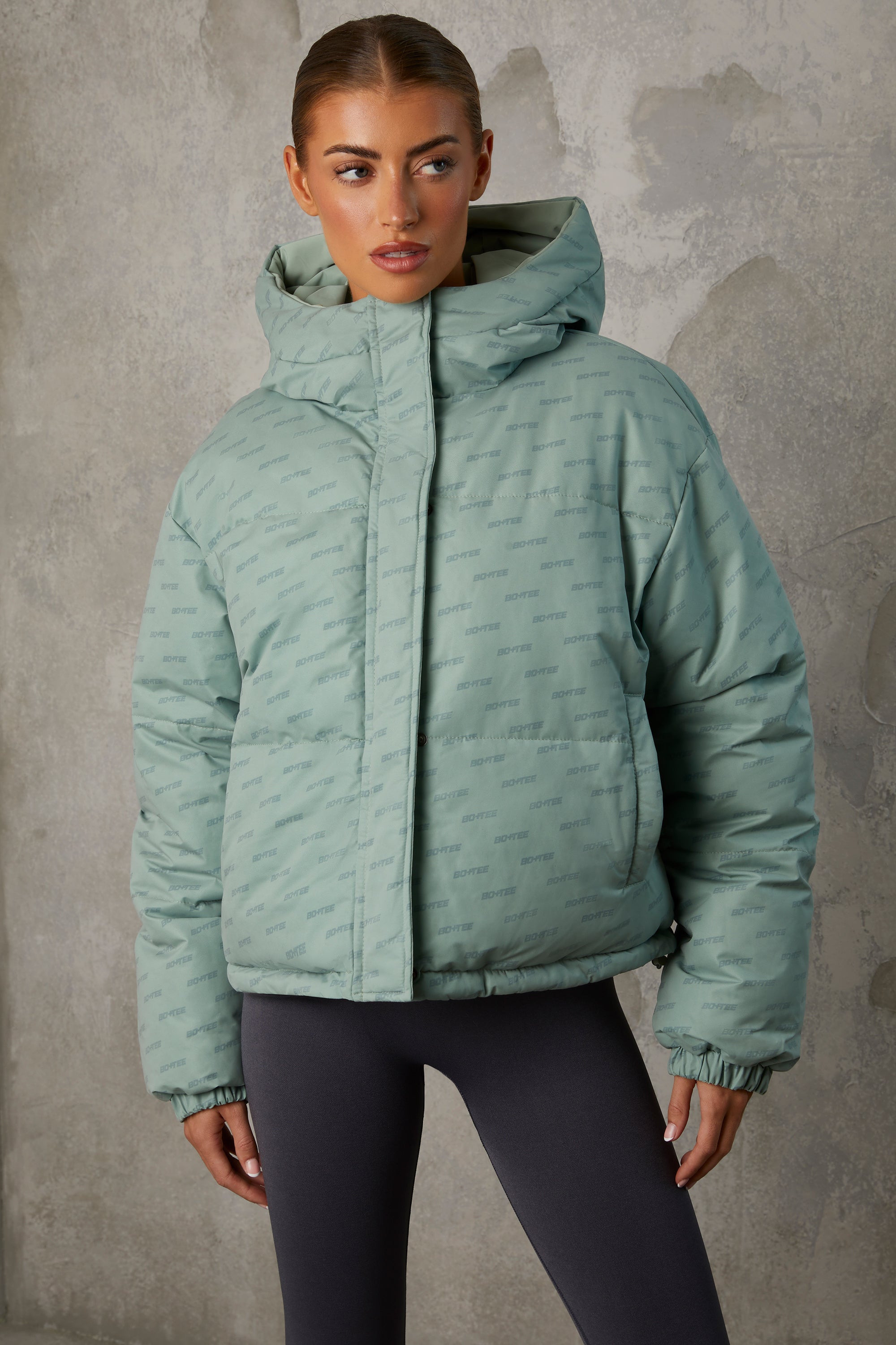 Layer Up Reversible Hooded Puffer Jacket in Iceberg Green - Image 15