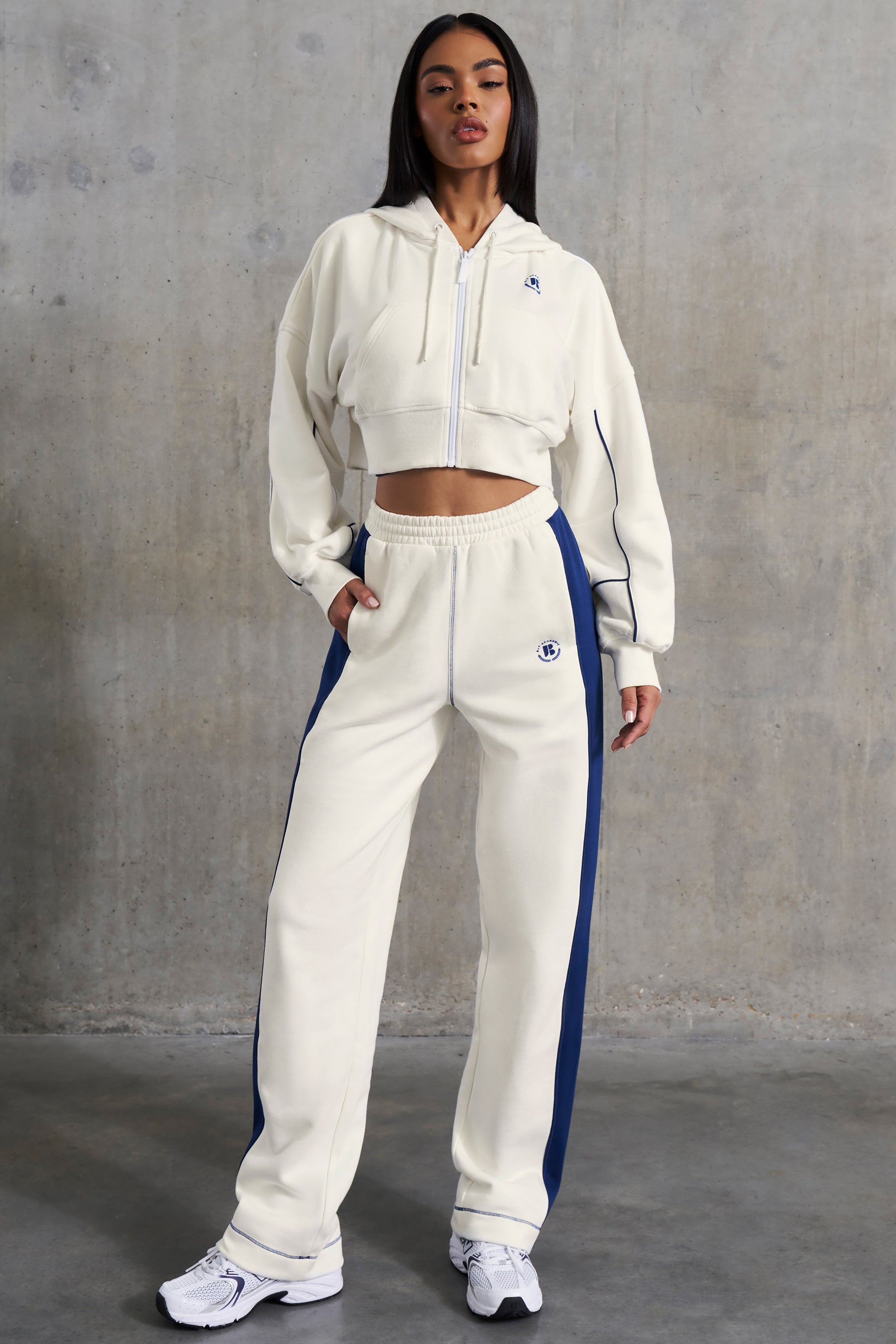 Elite Wide Leg Sweatpants in White - Image 6