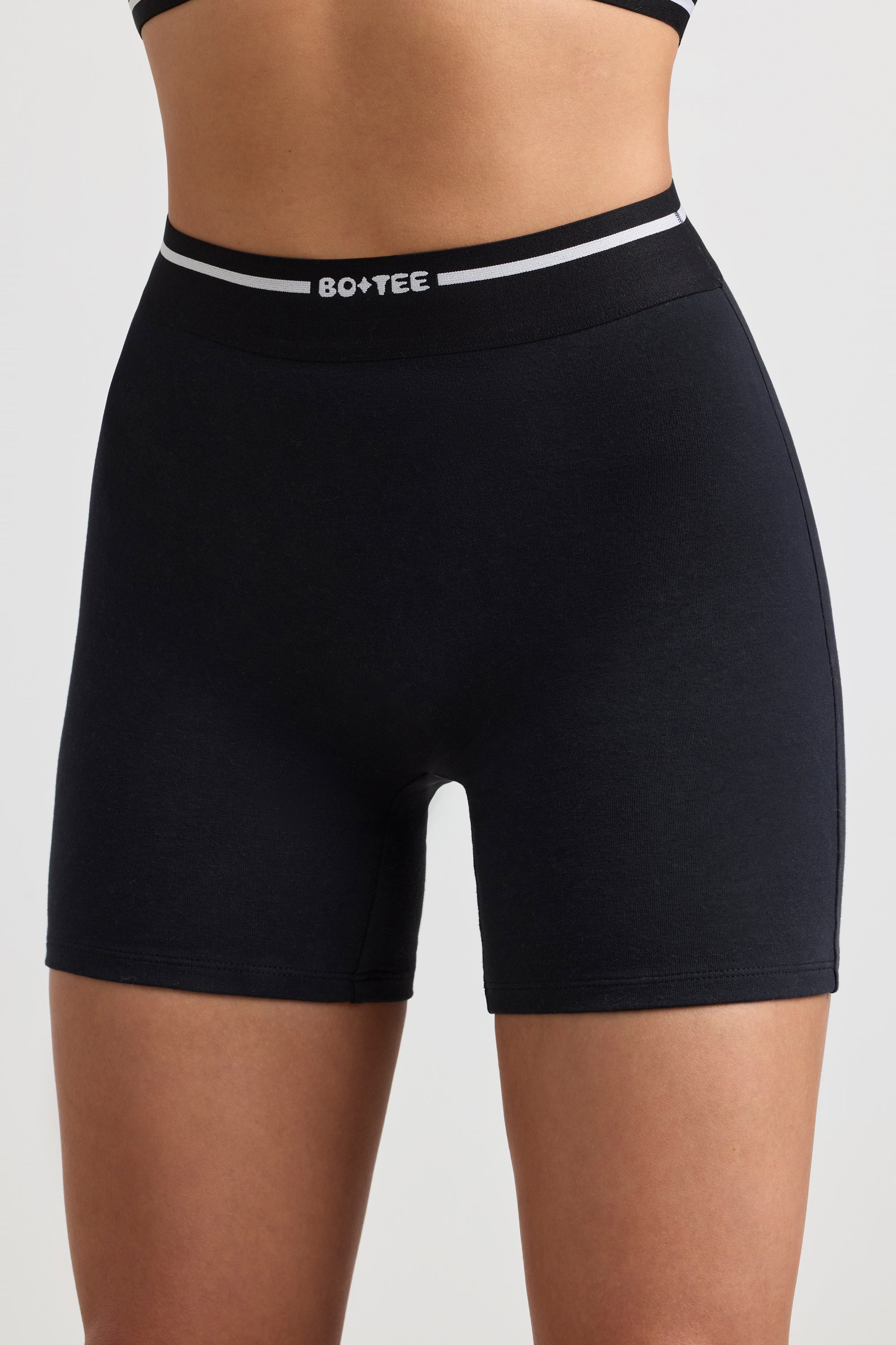 Reset High-Waist Mini Shorts in Black