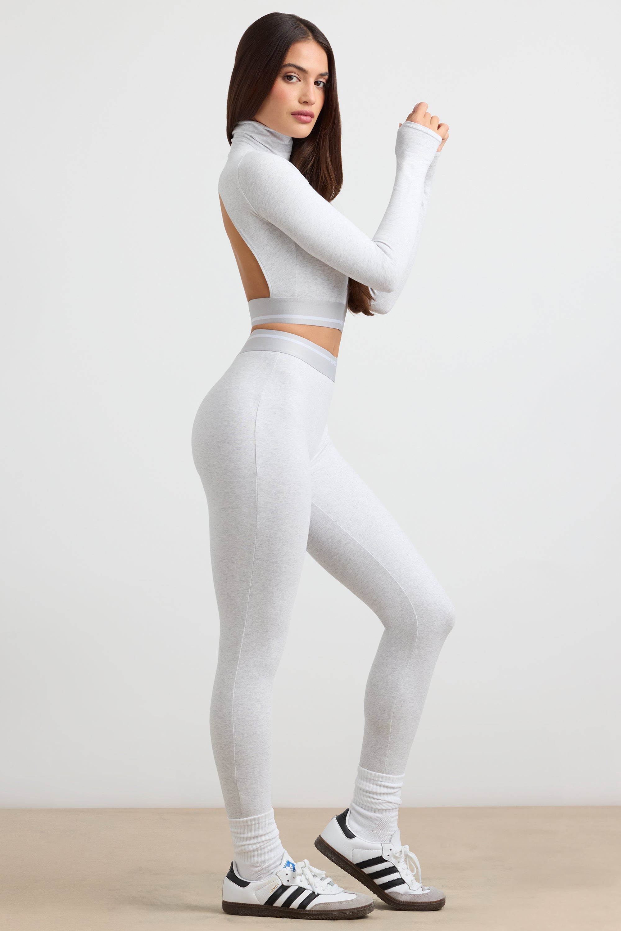 Necessity High-Waist Leggings in Grey Marl - Image 3