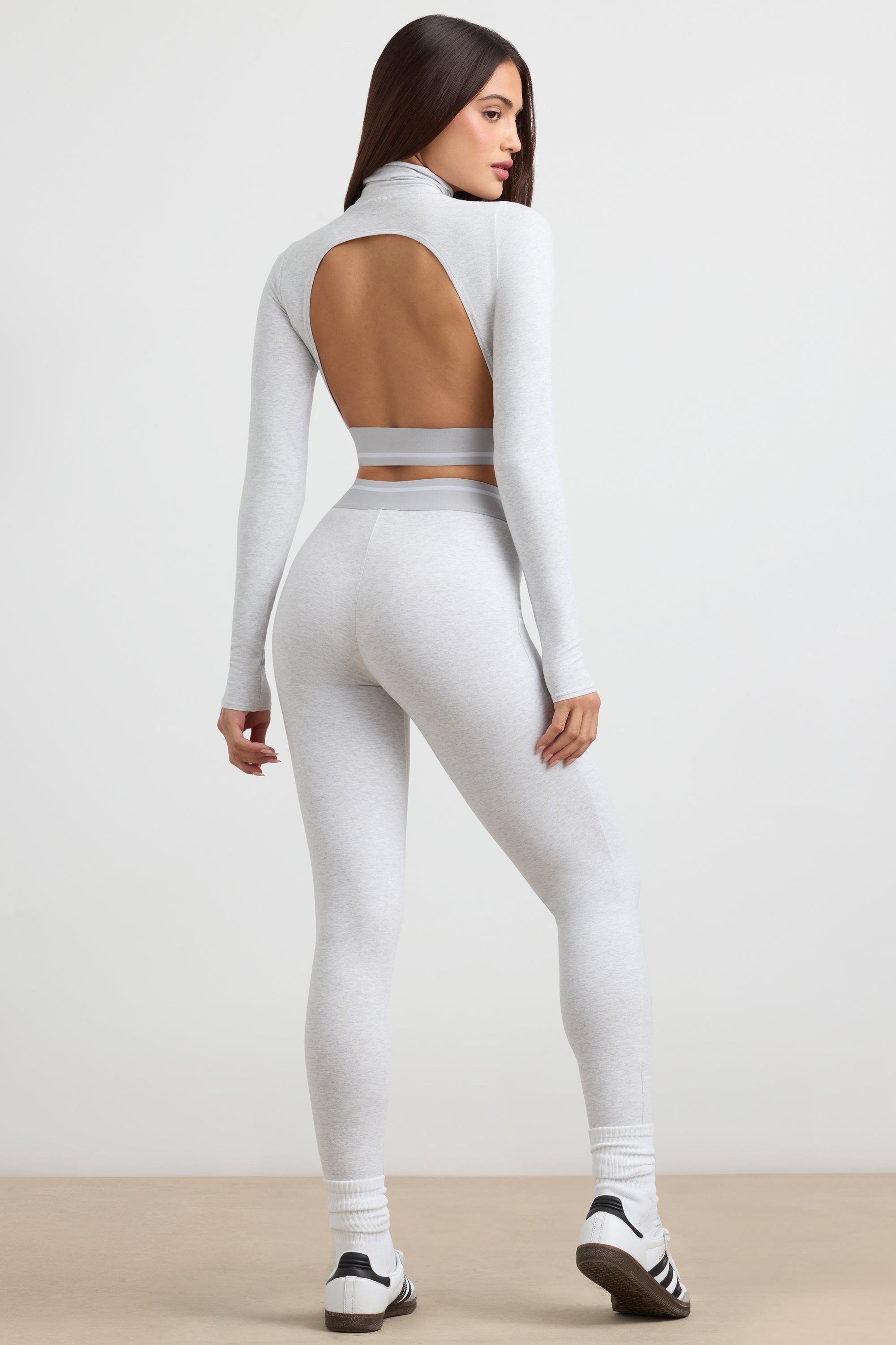 Necessity High-Waist Leggings in Grey Marl - Image 2