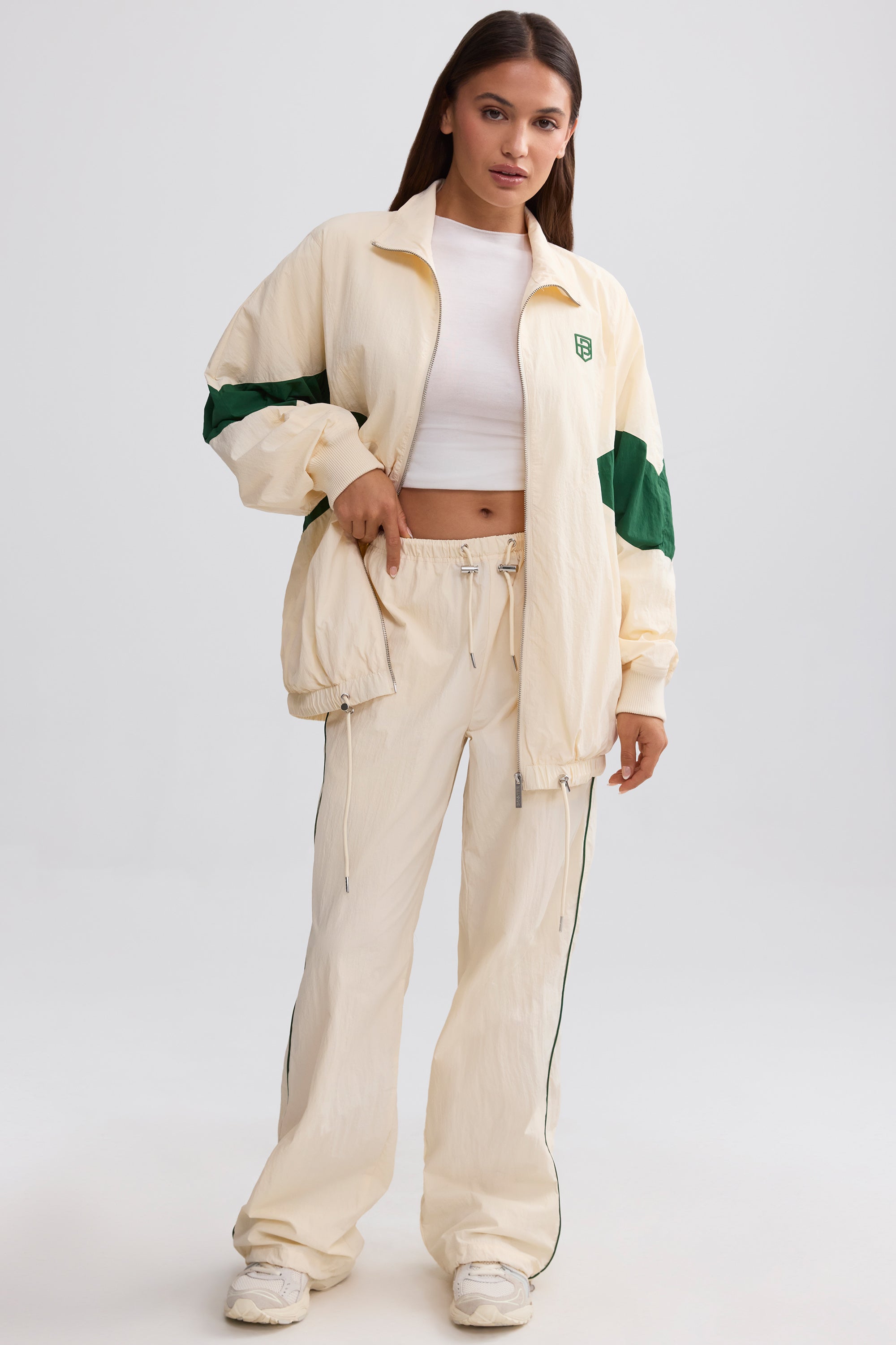 Oversized Colourblock Track Jacket in Marble - Image 7