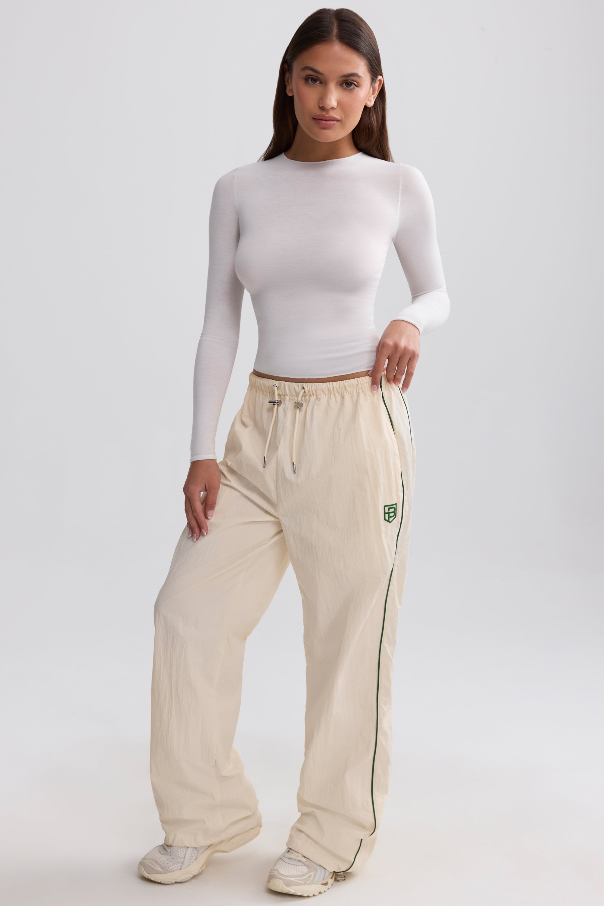 Wide-Leg Track Pants in Marble - Image 6