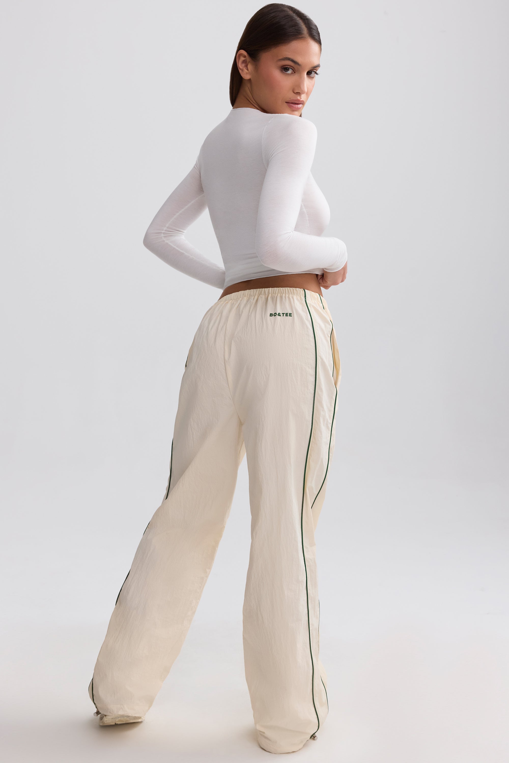 Wide-Leg Track Pants in Marble - Image 2